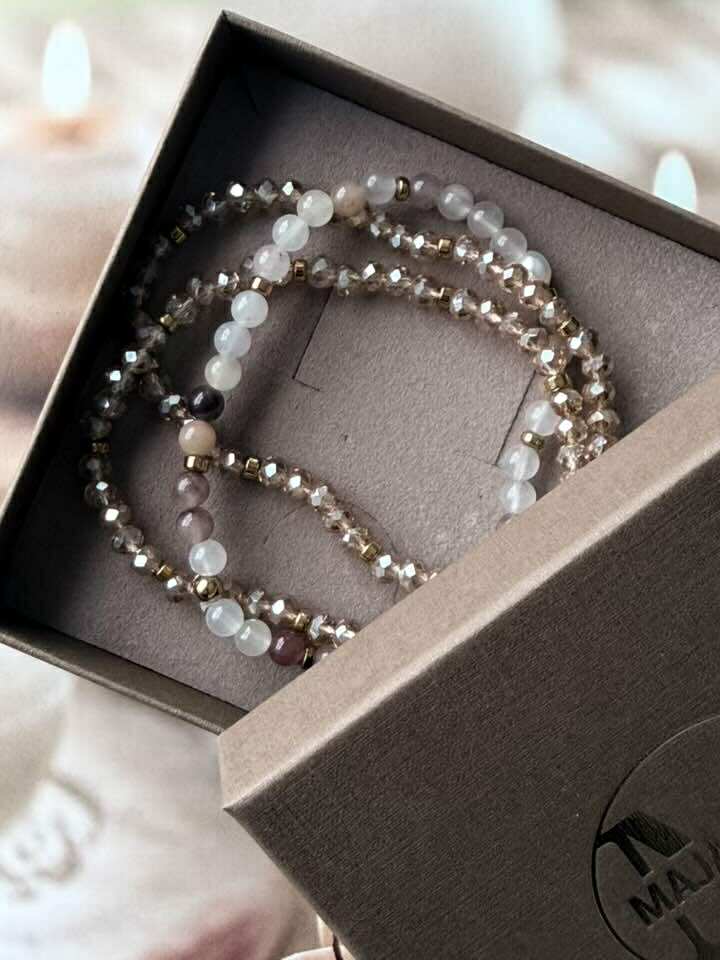 Armband Leah Blush/Natur – Set mit 3 Stück