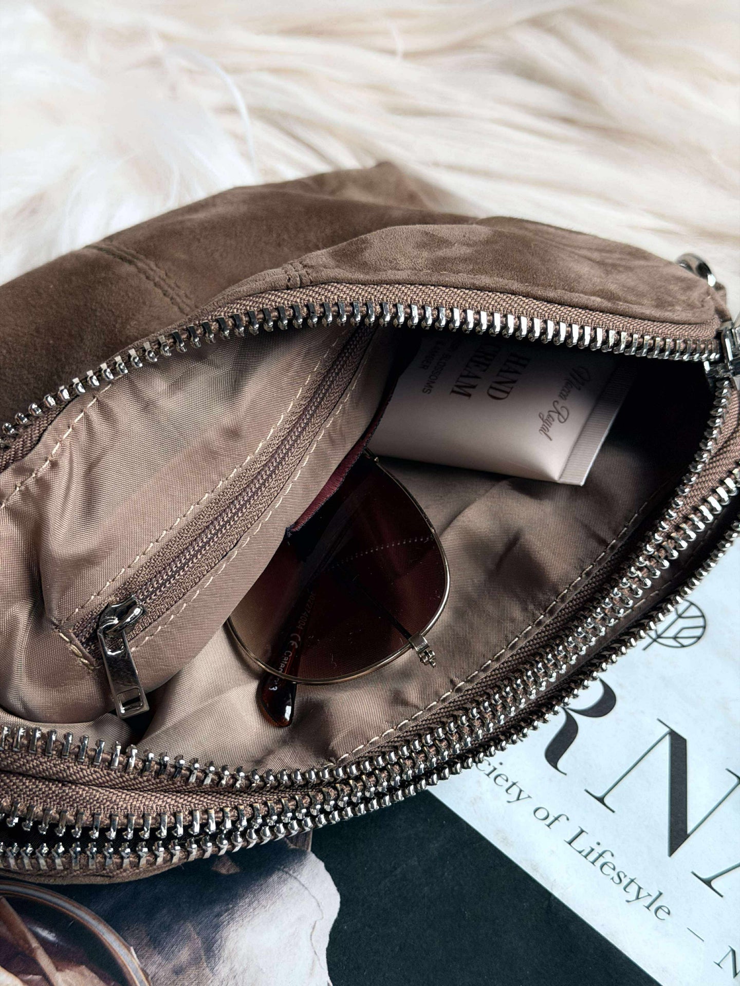Crossbody-Clutch ALICE - Nude-Braun