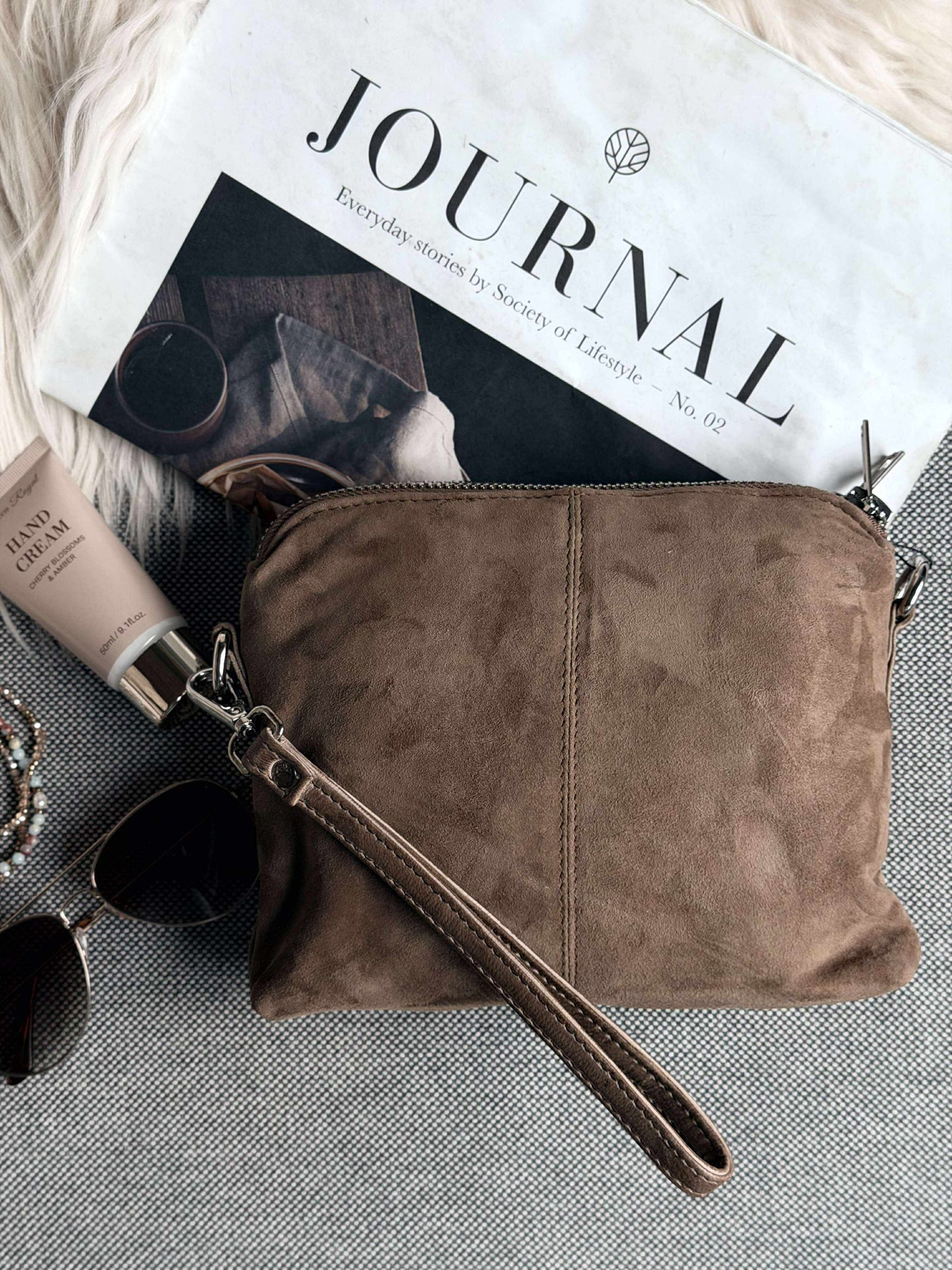 Crossbody-Clutch ALICE - Nude-Braun