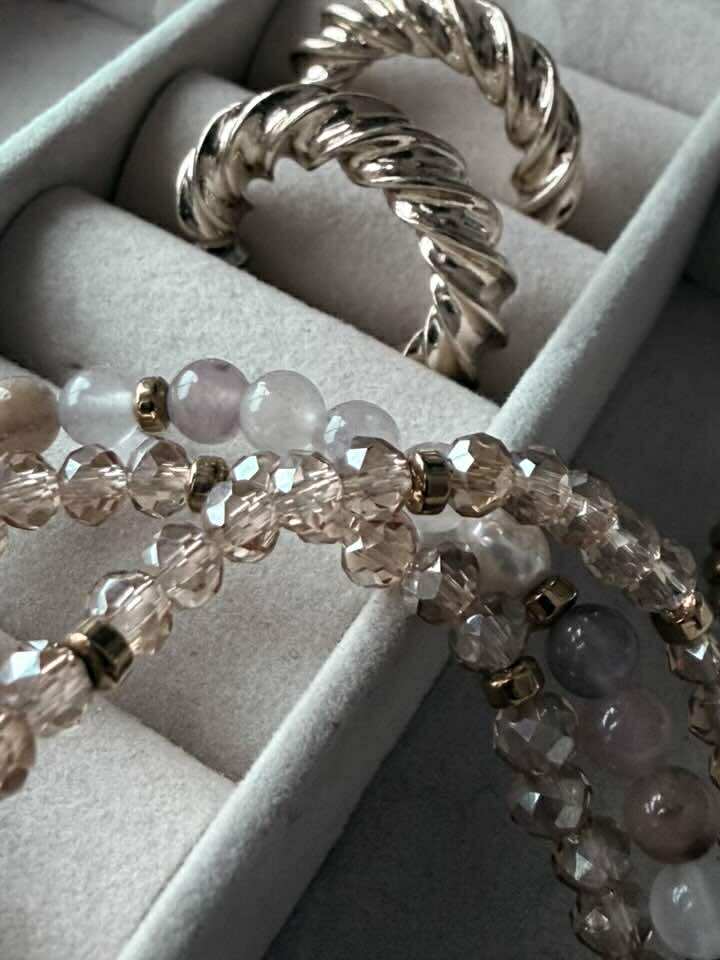 Armband Leah Blush/Natur – Set mit 3 Stück