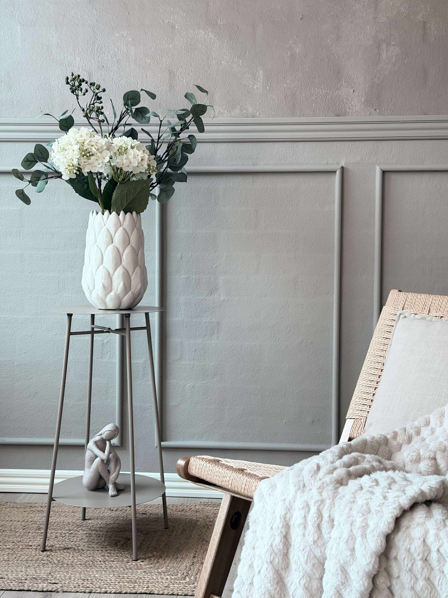 Beistelltisch mit Ablage - Taupe