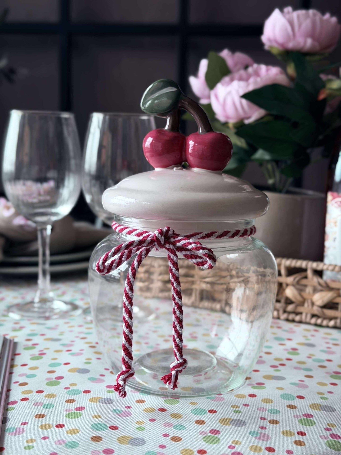 Aufbewahrungsglas mit Kirschdeckel - 1200 ml