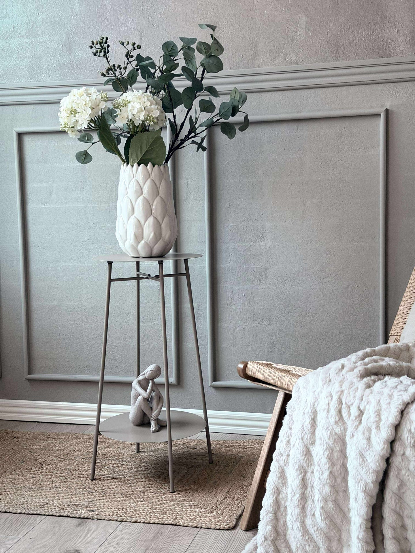 Beistelltisch mit Ablage - Taupe