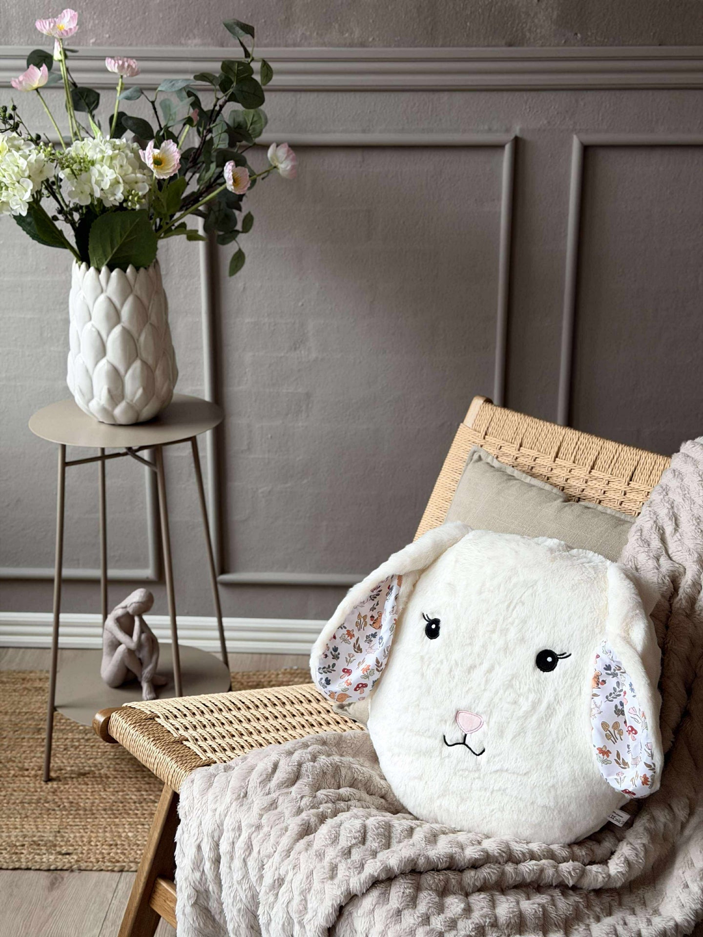 Kissen mit Füllung - Weißer Hase