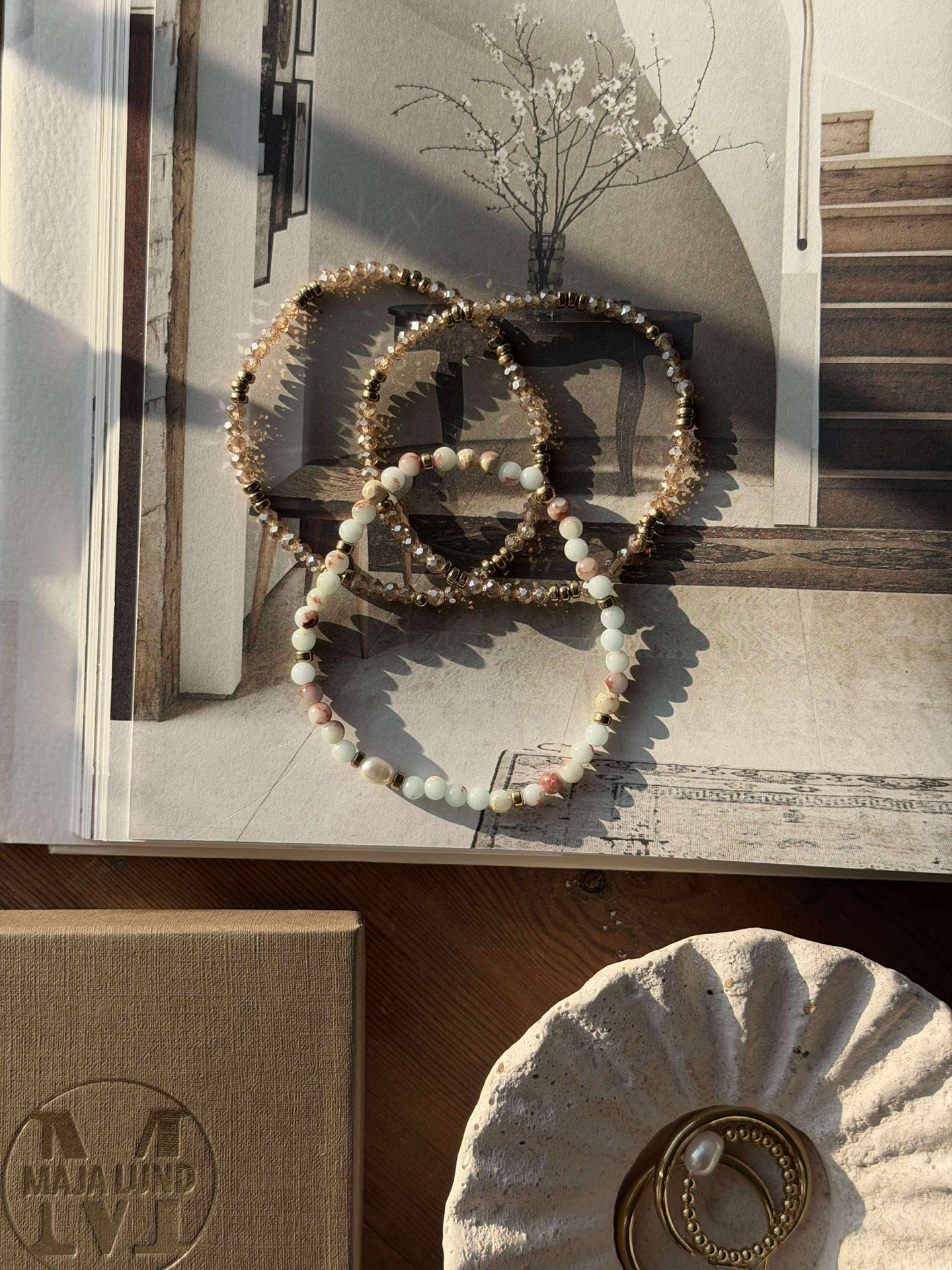 Armband Leah Sea Breeze/Natur – Set mit 3 Stk