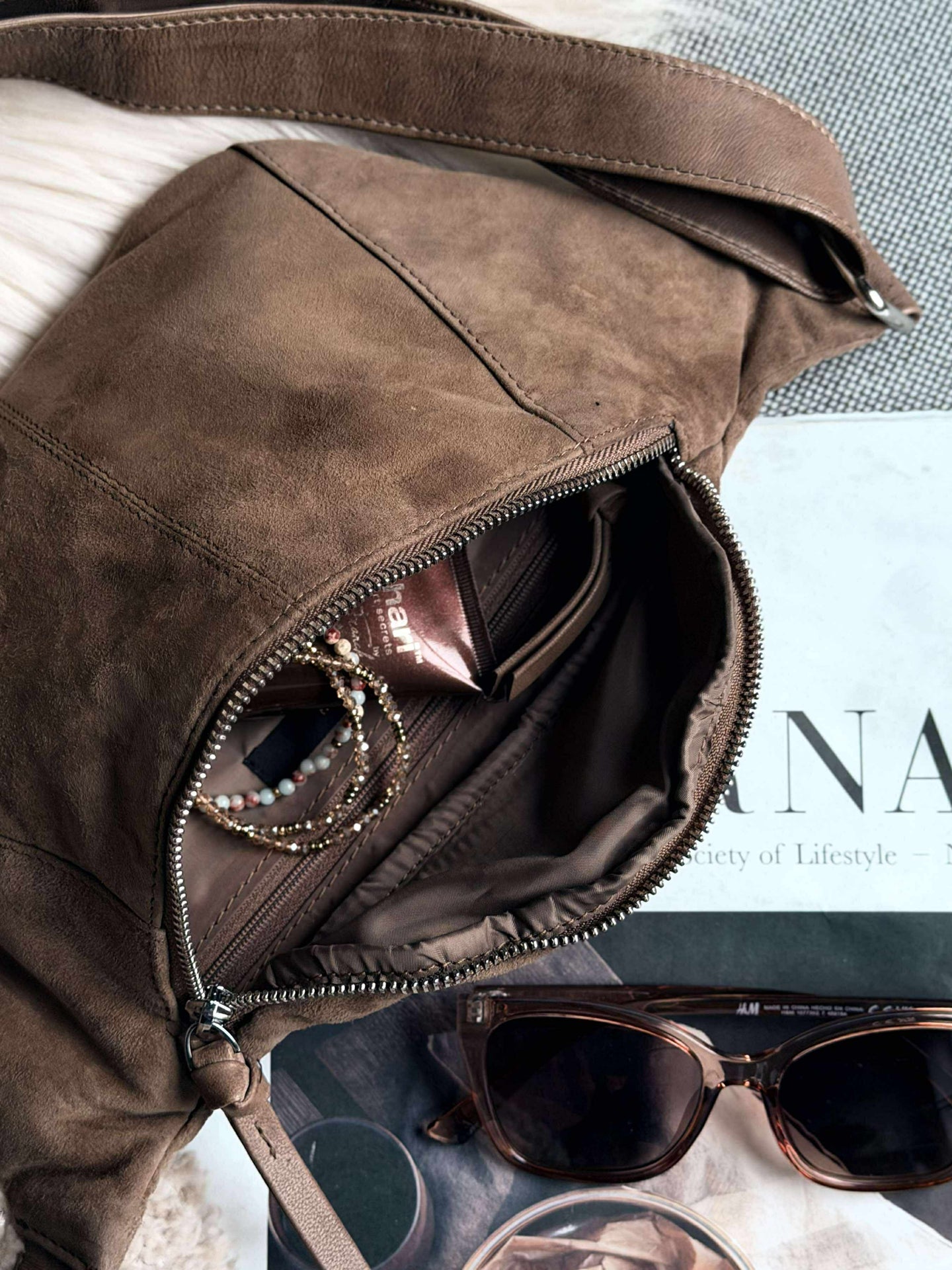 Bumbag JUNE Wildleder - Nude Brown