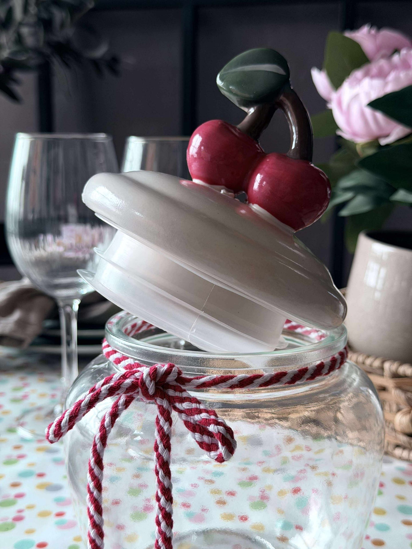 Aufbewahrungsglas mit Kirschdeckel - 1200 ml