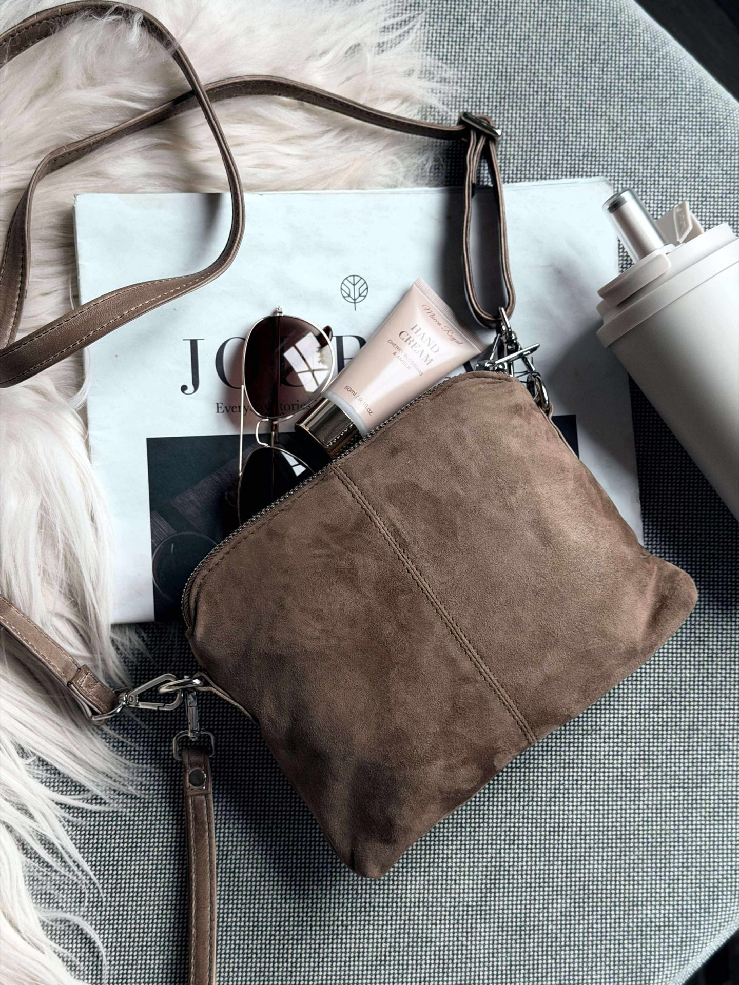 Crossbody-Clutch ALICE - Nude-Braun