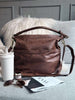 Geräumige Schultertasche in hochwertiger Lederqualität - Brandy