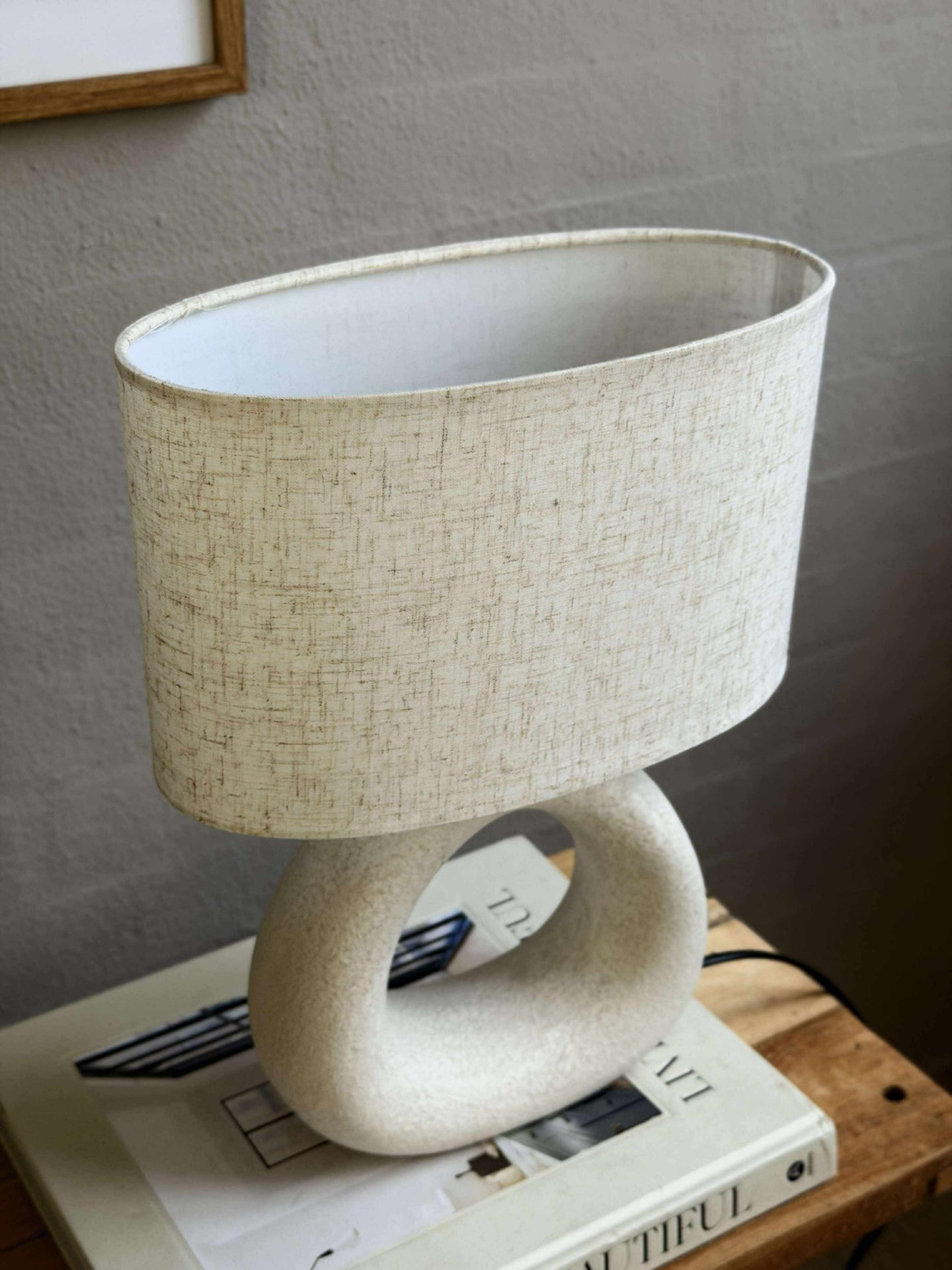 Tischlampe STONEWARE - Hell Natur