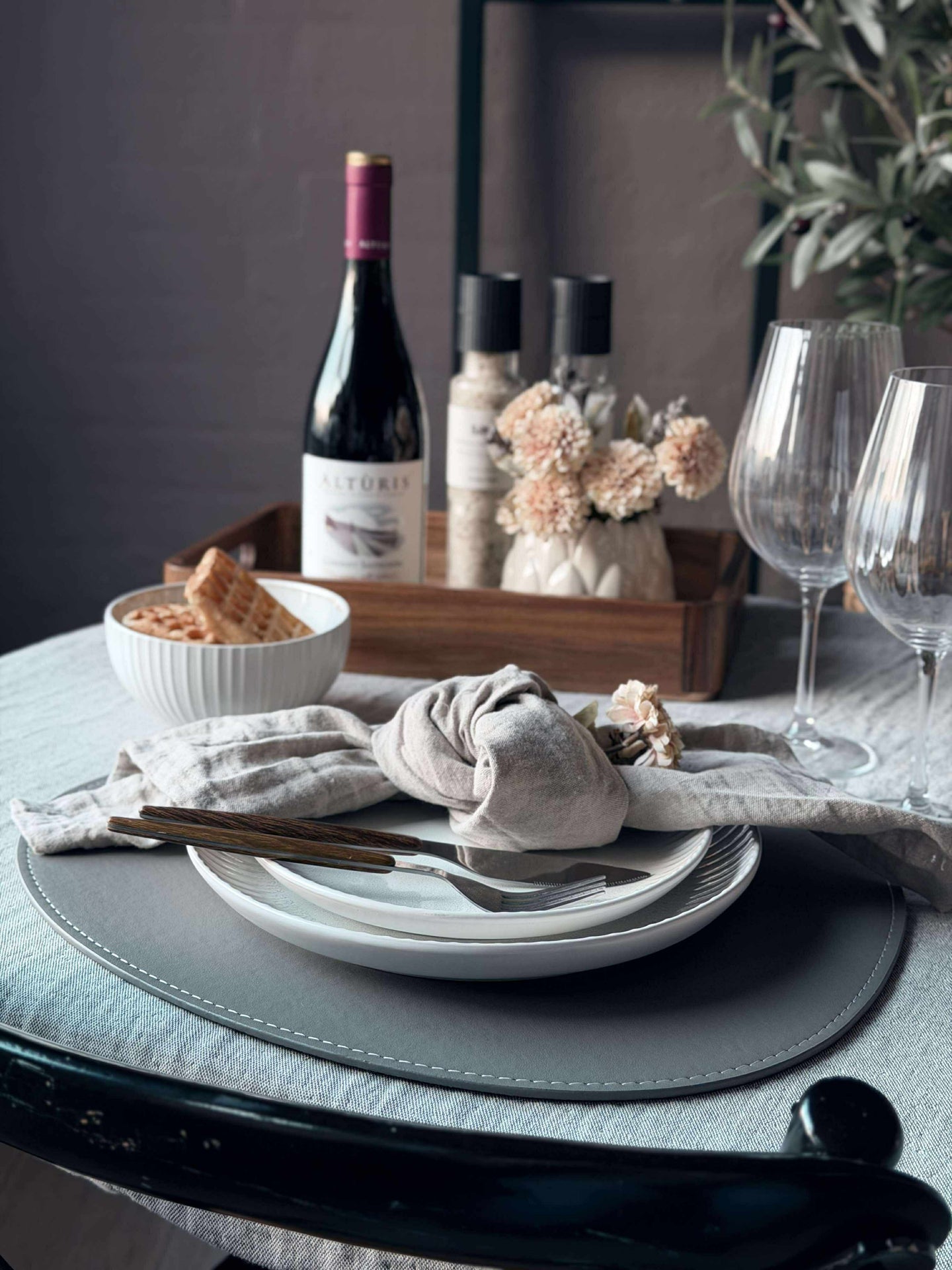 Platzset oval - Grau
