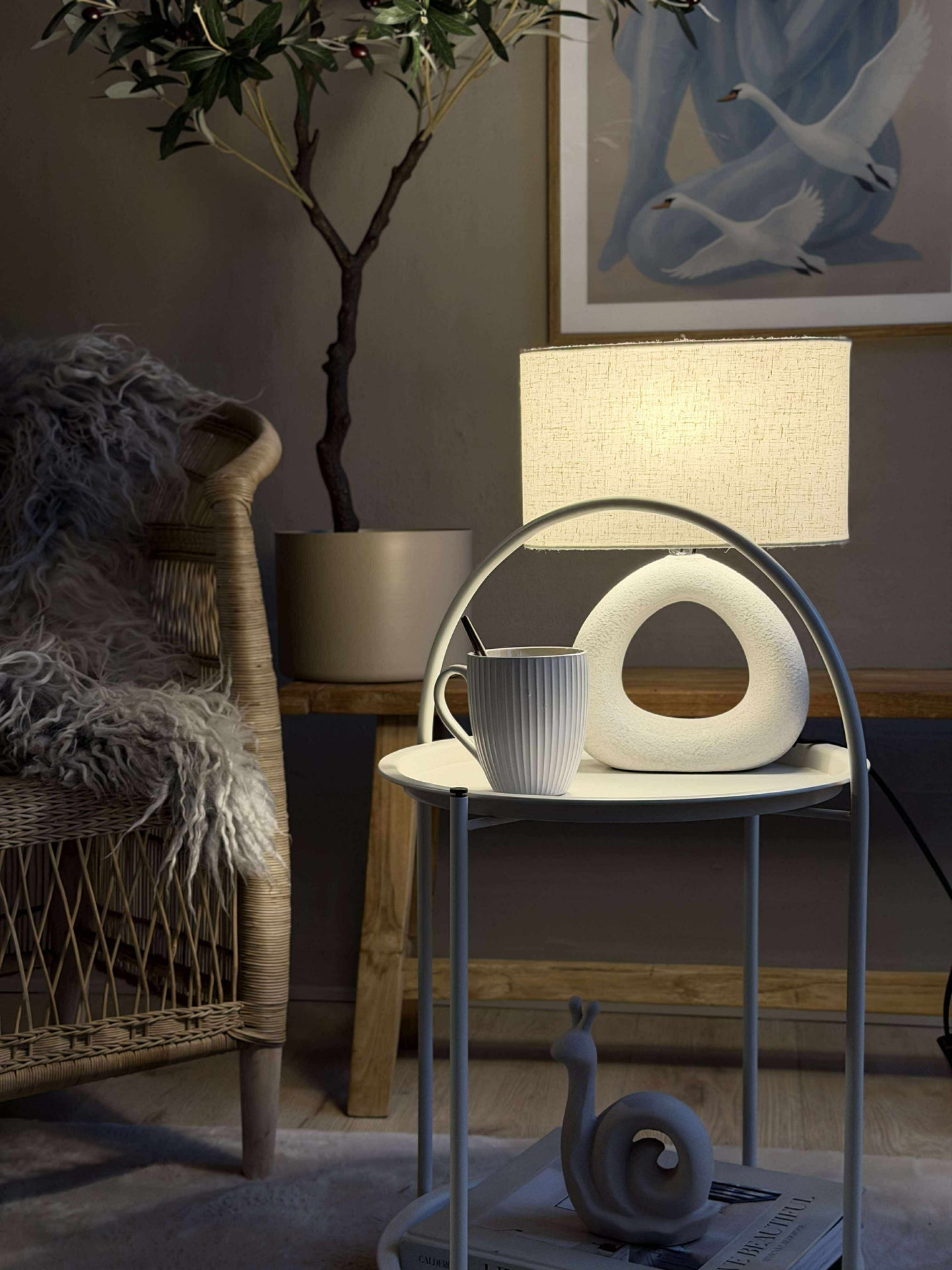 Tischlampe STONEWARE - Hell Natur