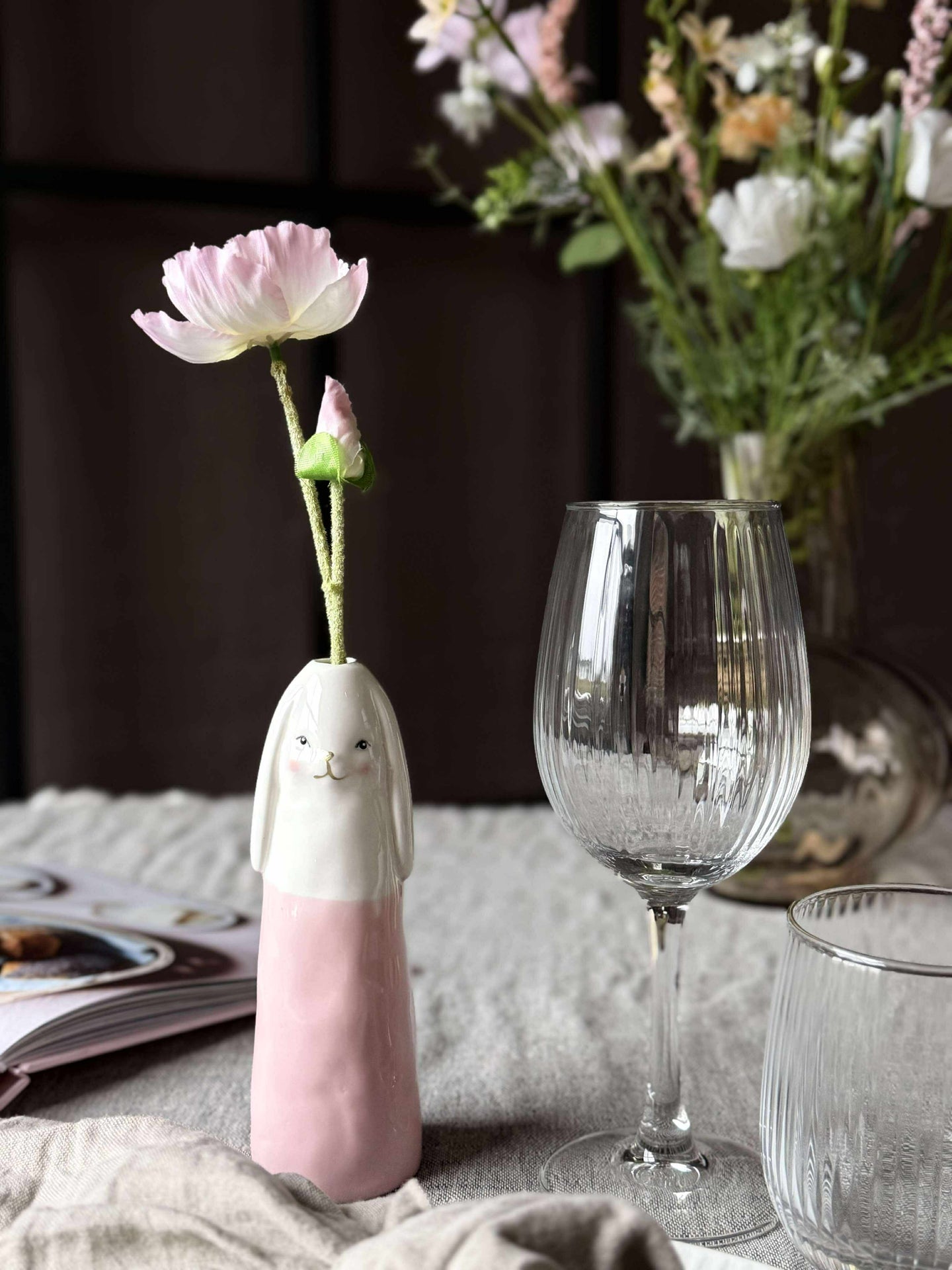 Vase - Rosa Kaninchen in mehreren Größen