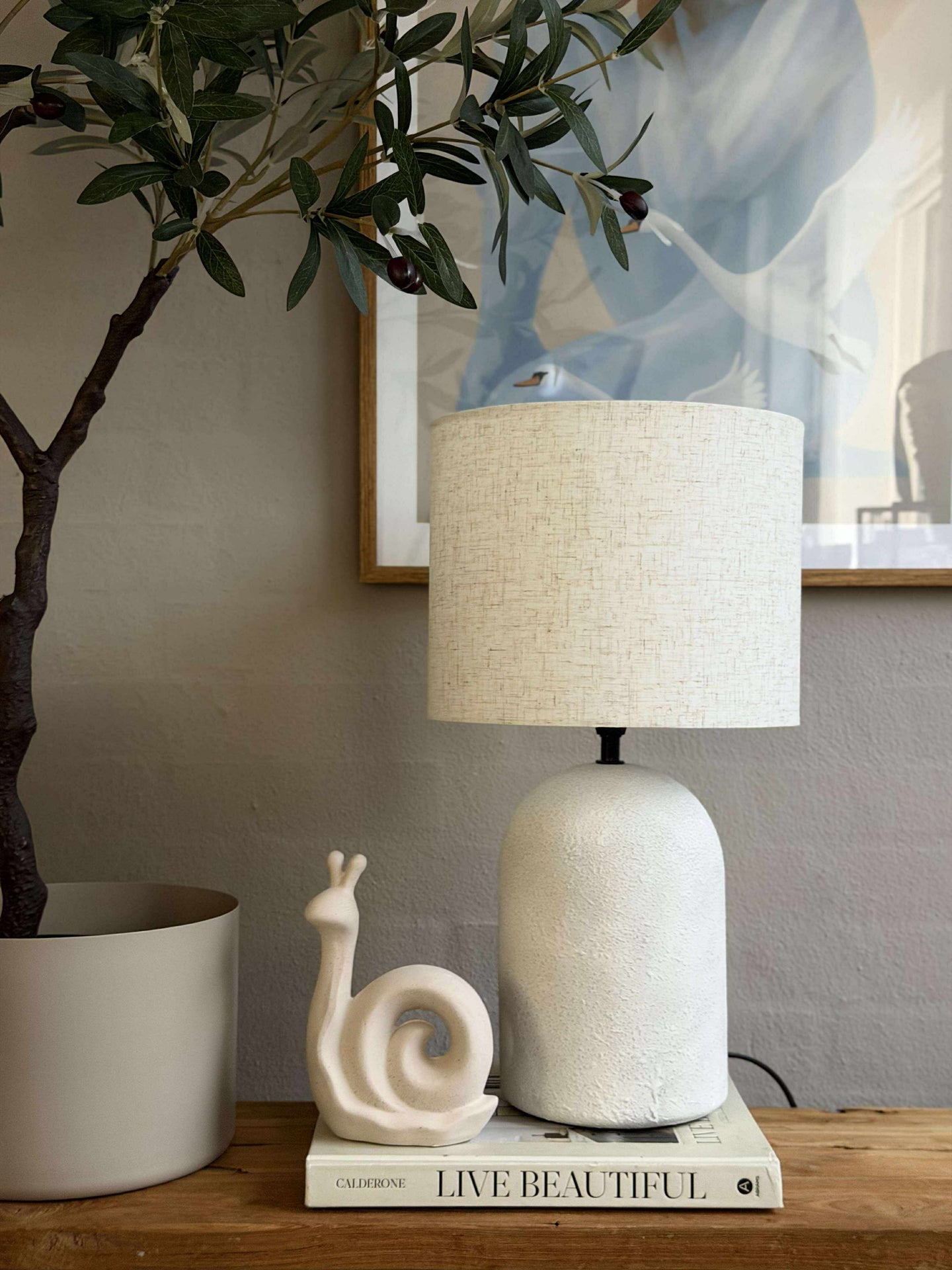 Tischlampe STONEWARE - Natur (hell)