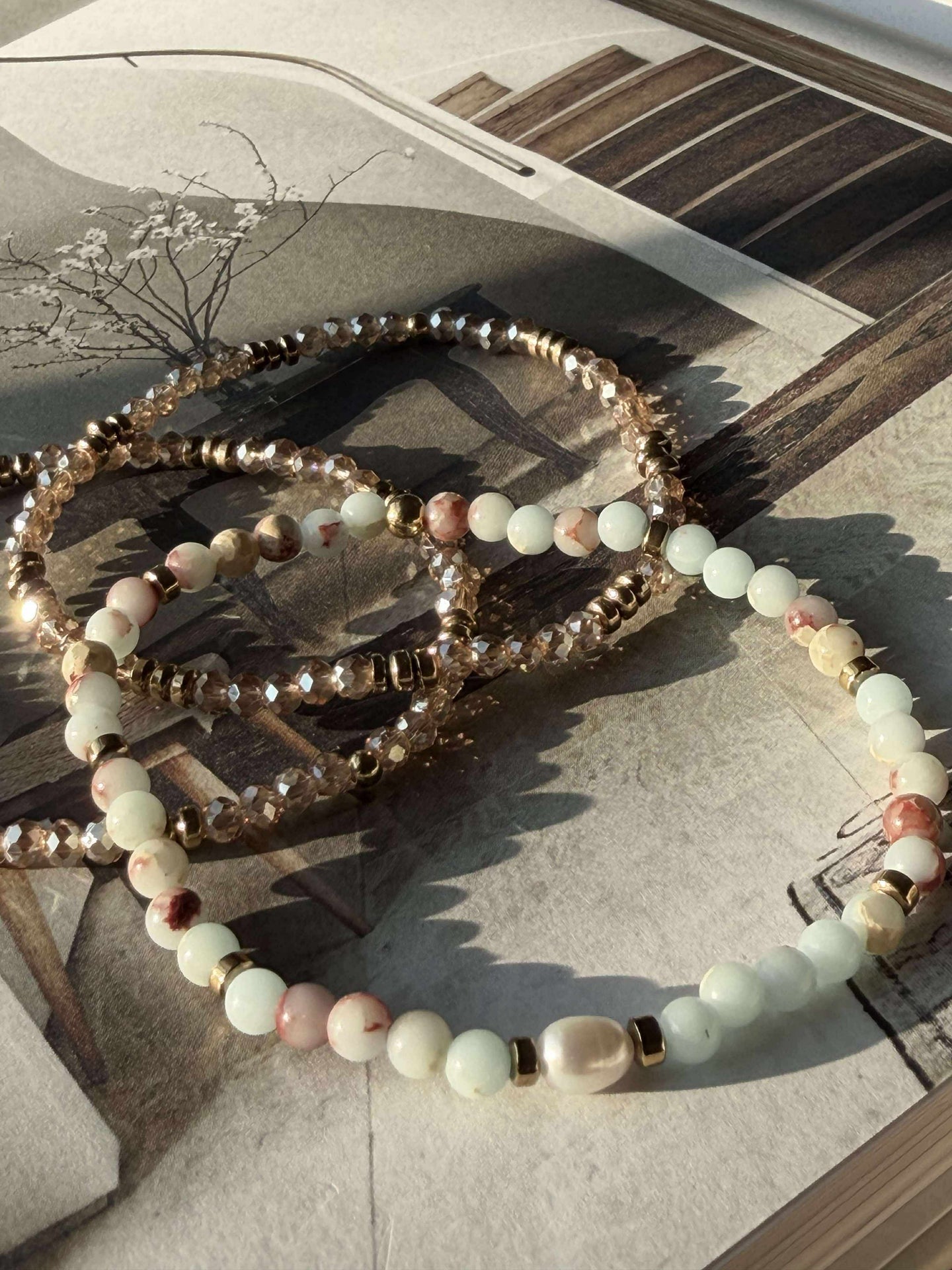 Armband Leah Sea Breeze/Natur – Set mit 3 Stk