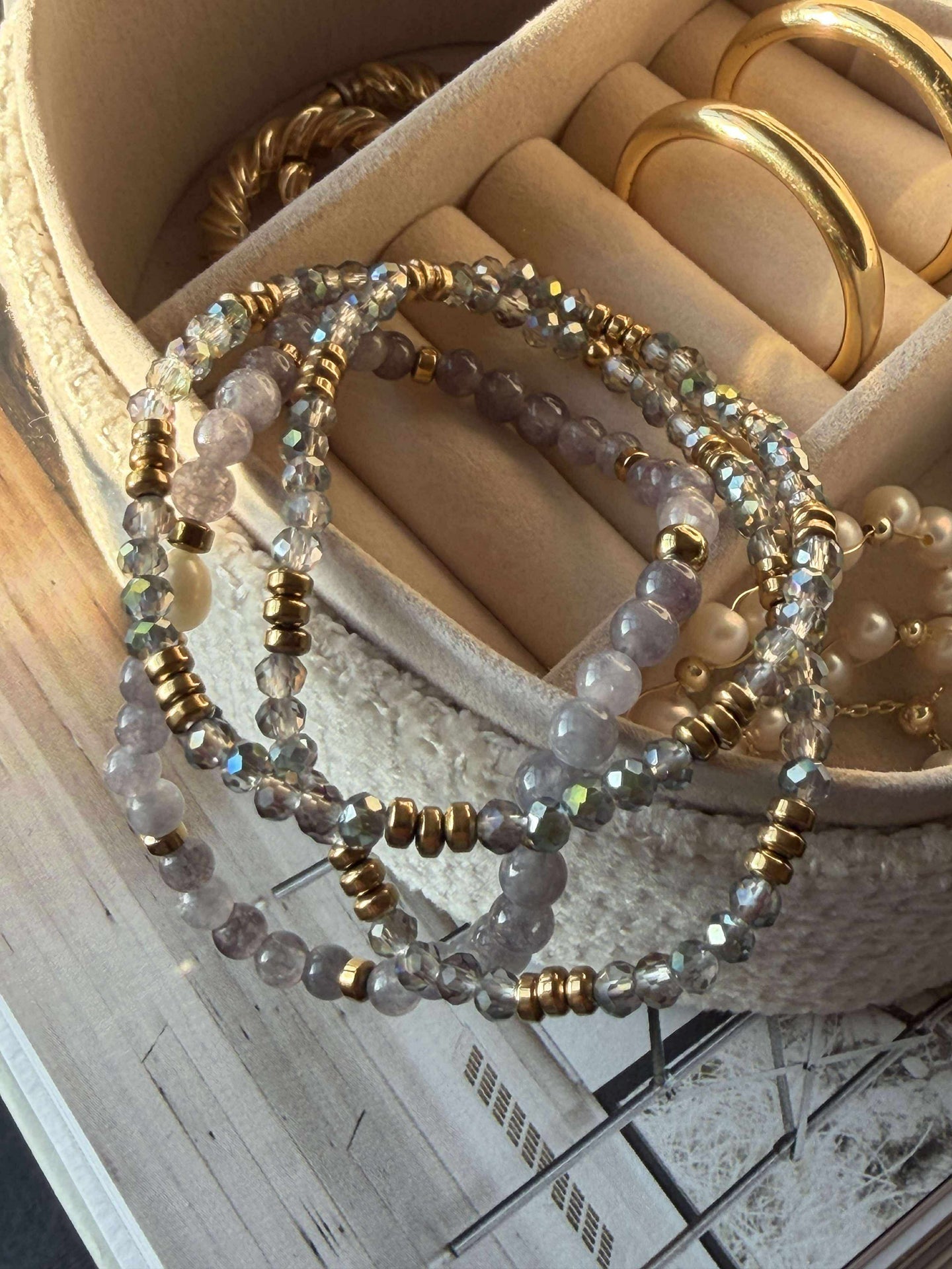 Armband Leah Lavendel/Stone – Set mit 3 Stück
