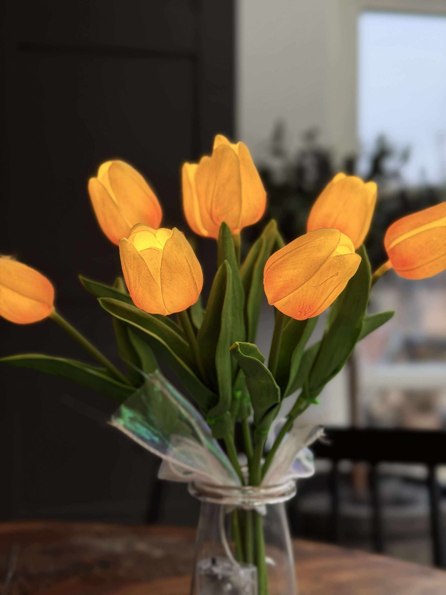 Tulpen mit Licht - Gelb