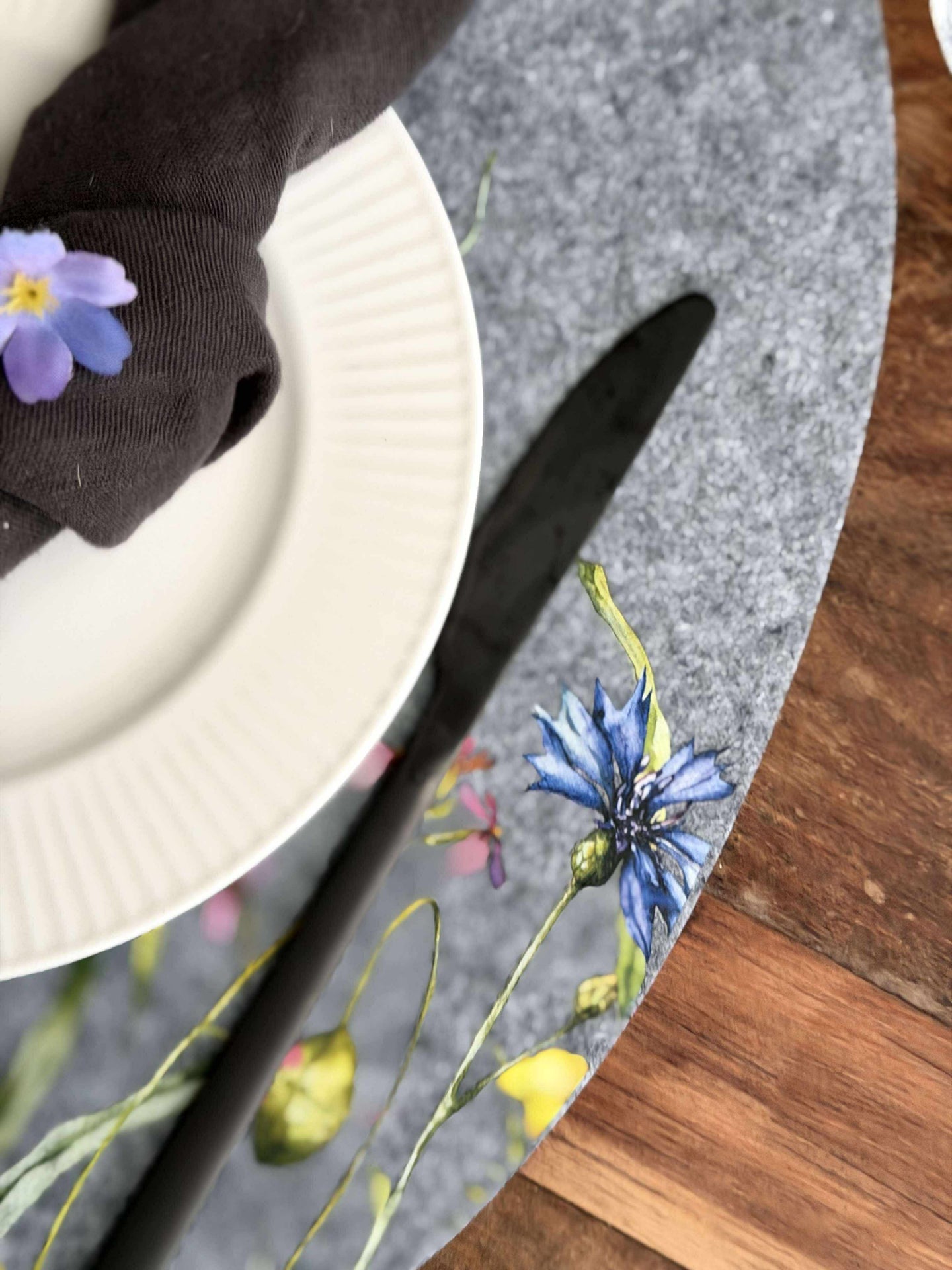 Tischset Ostern - Grau oval