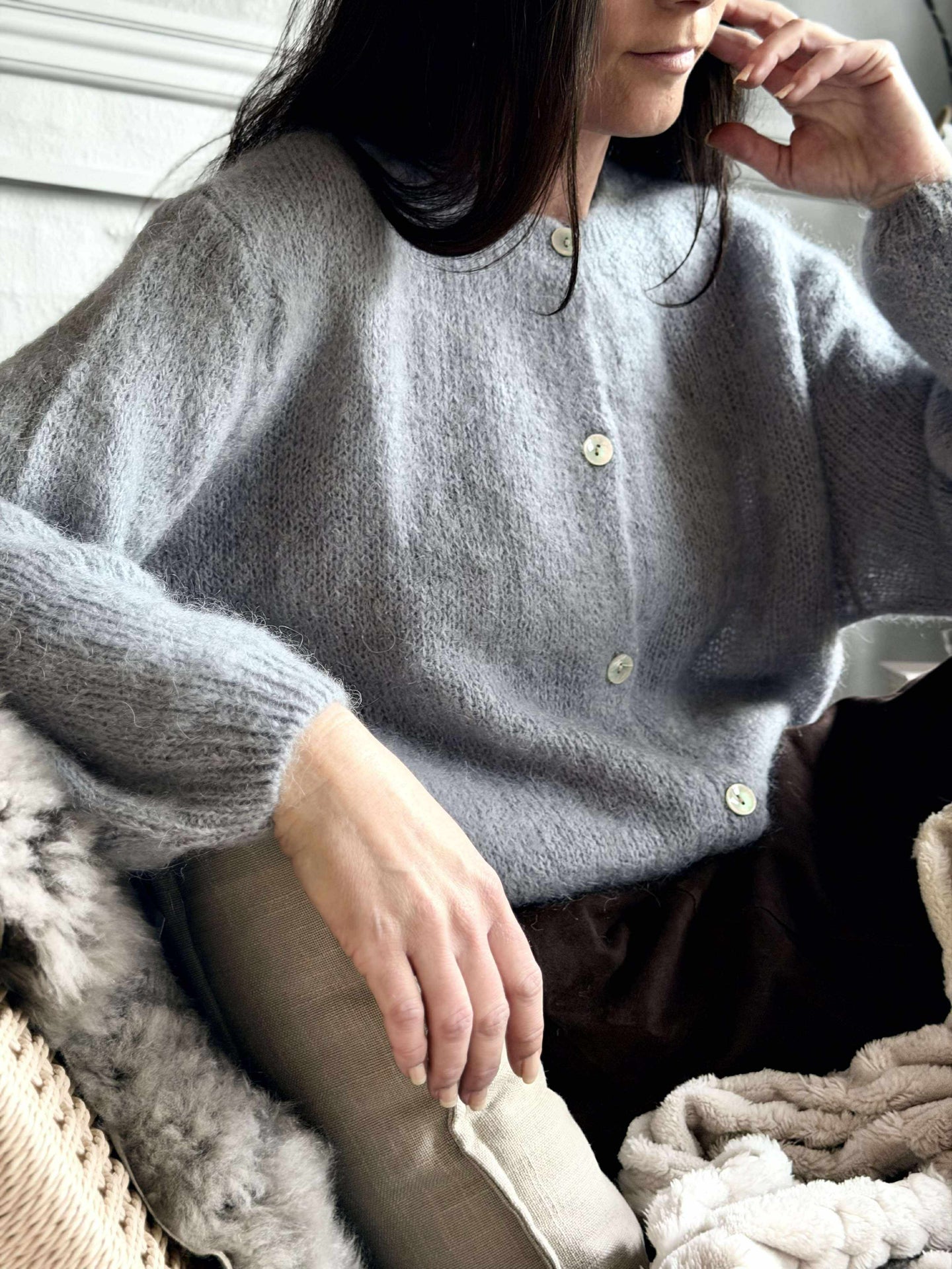 Cardigan Mohair - Grau