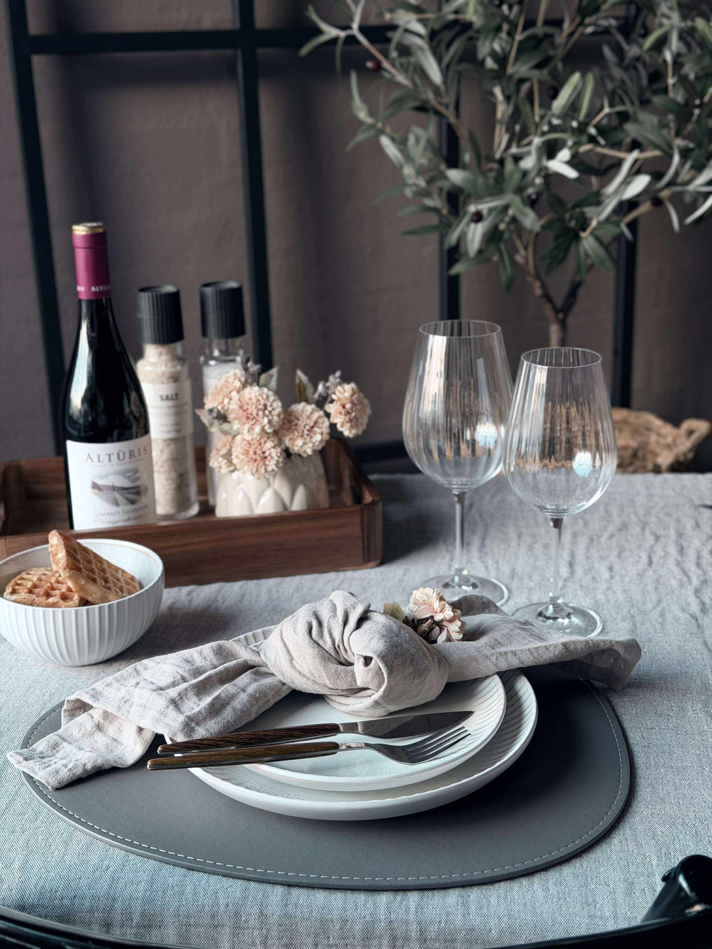 Platzset oval - Grau
