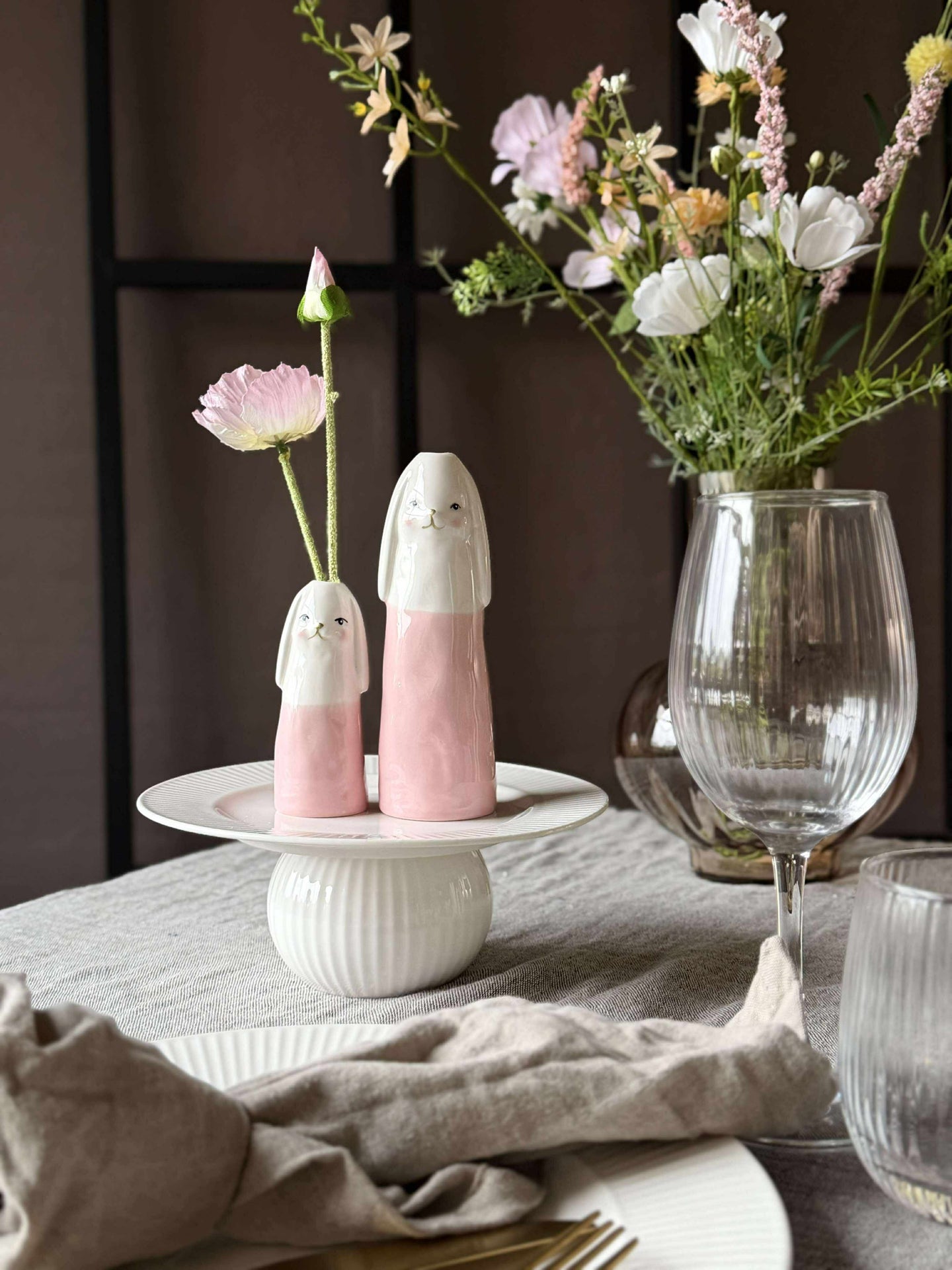 Vase - Rosa Kaninchen in mehreren Größen