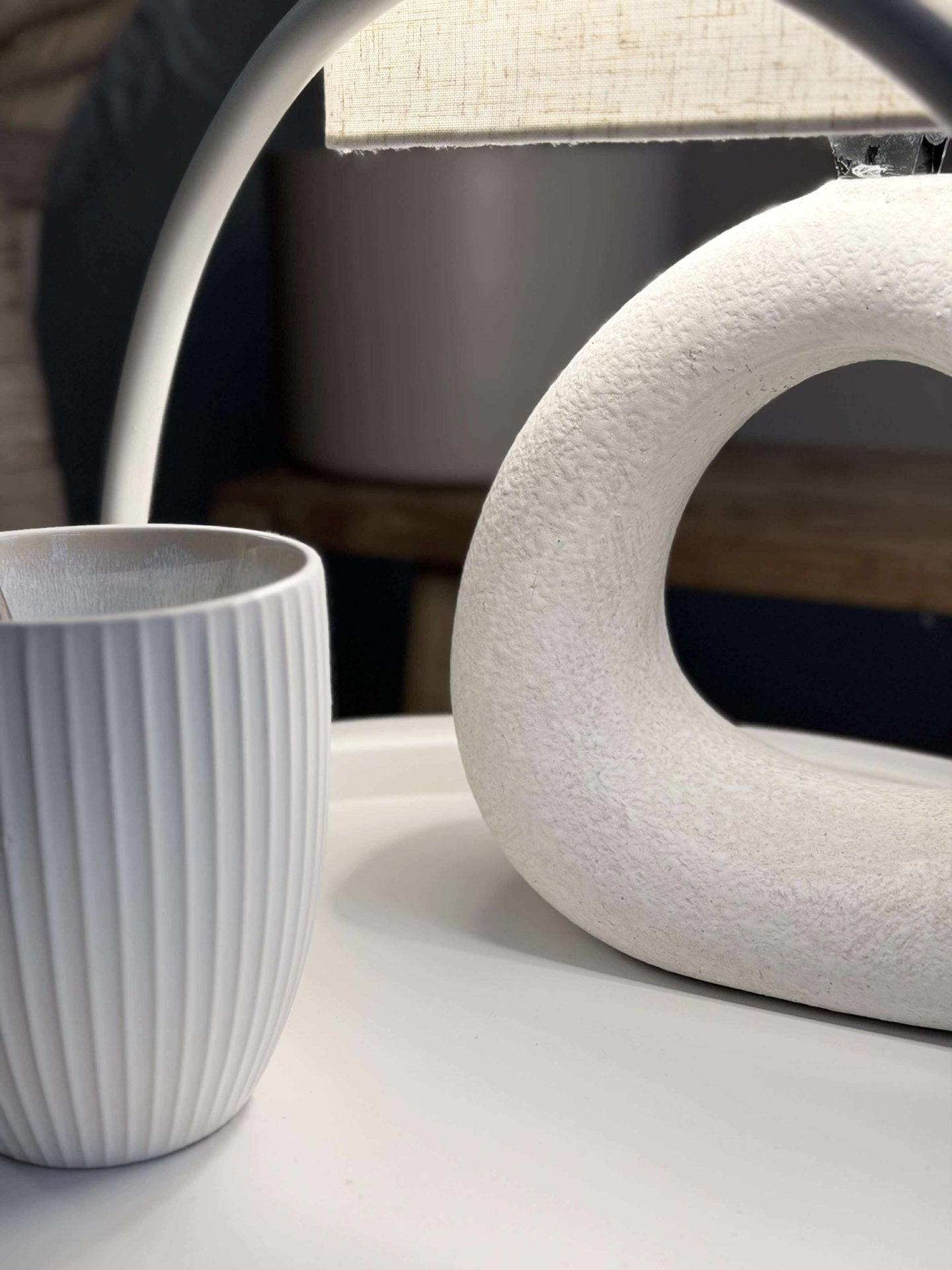 Tischlampe STONEWARE - Hell Natur