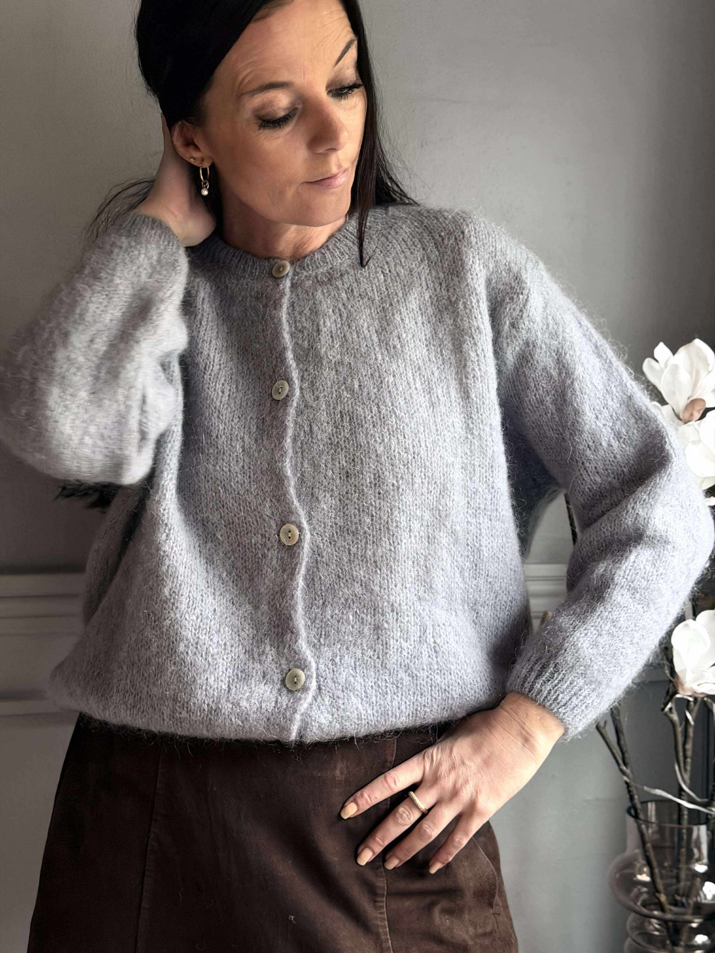 Cardigan Mohair - Grau