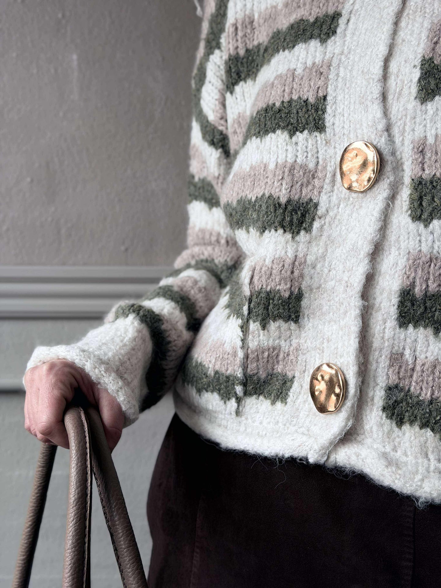 Cardigan Grün gestreift