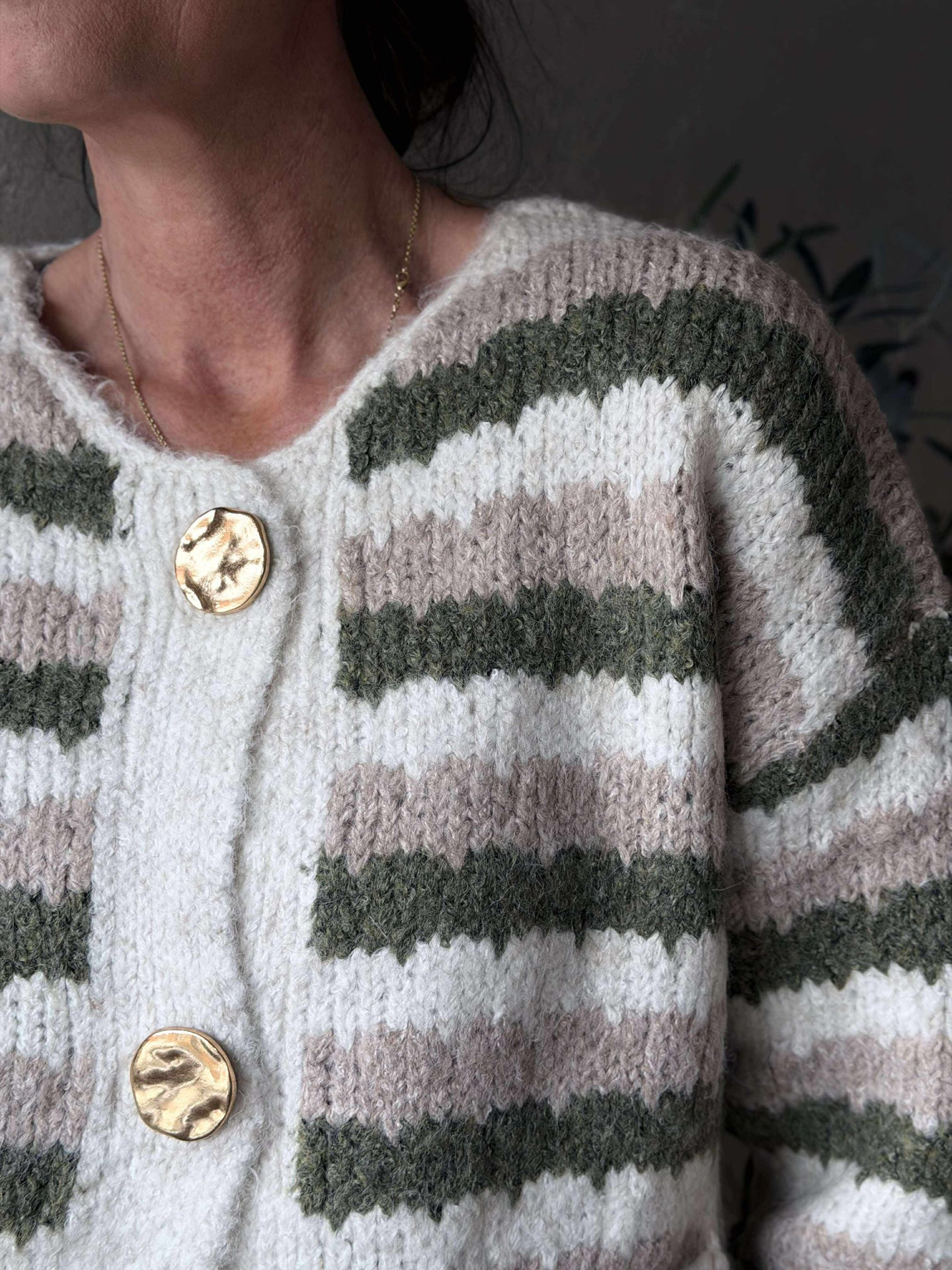 Cardigan Grün gestreift