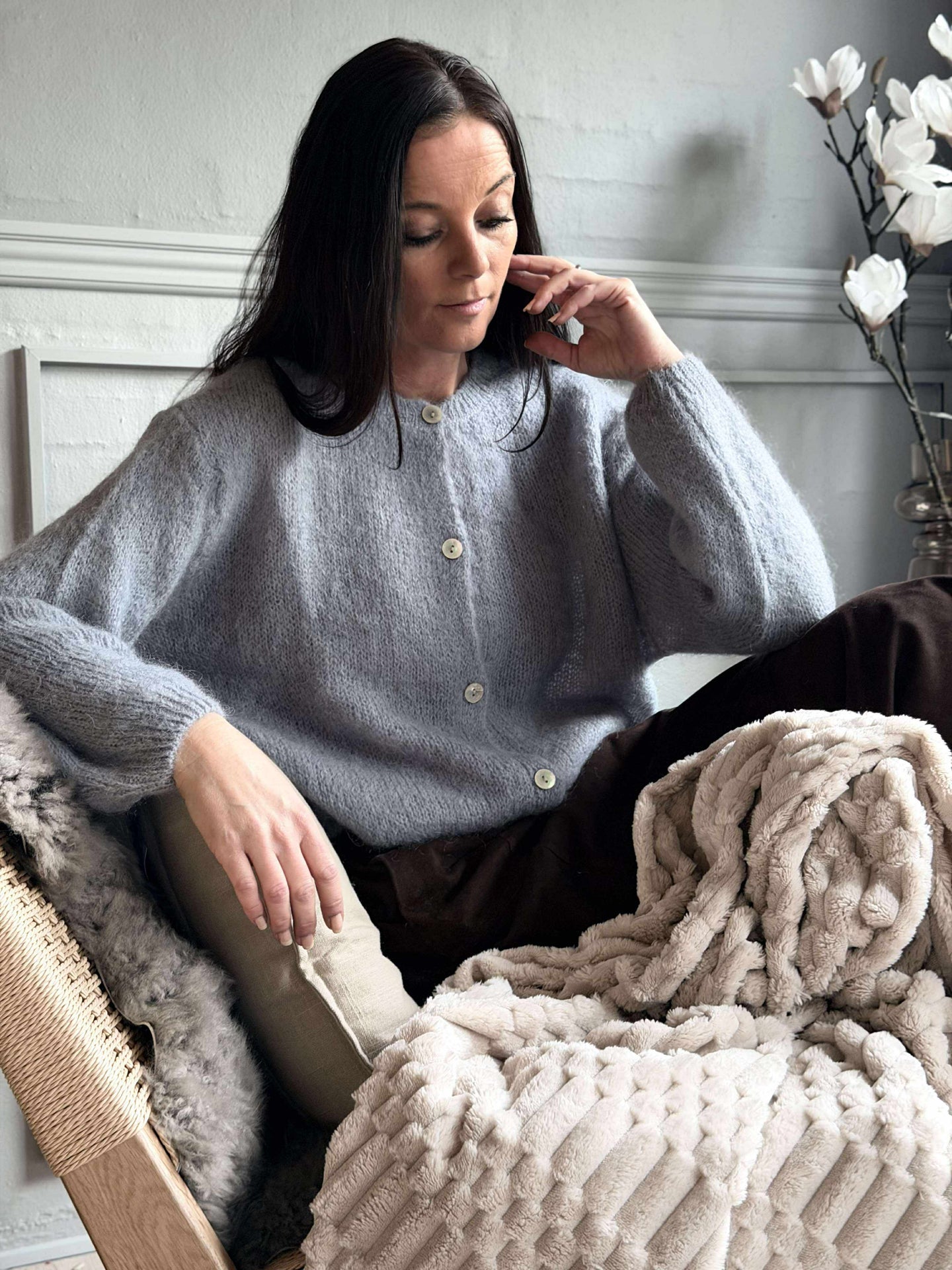 Cardigan Mohair - Grau