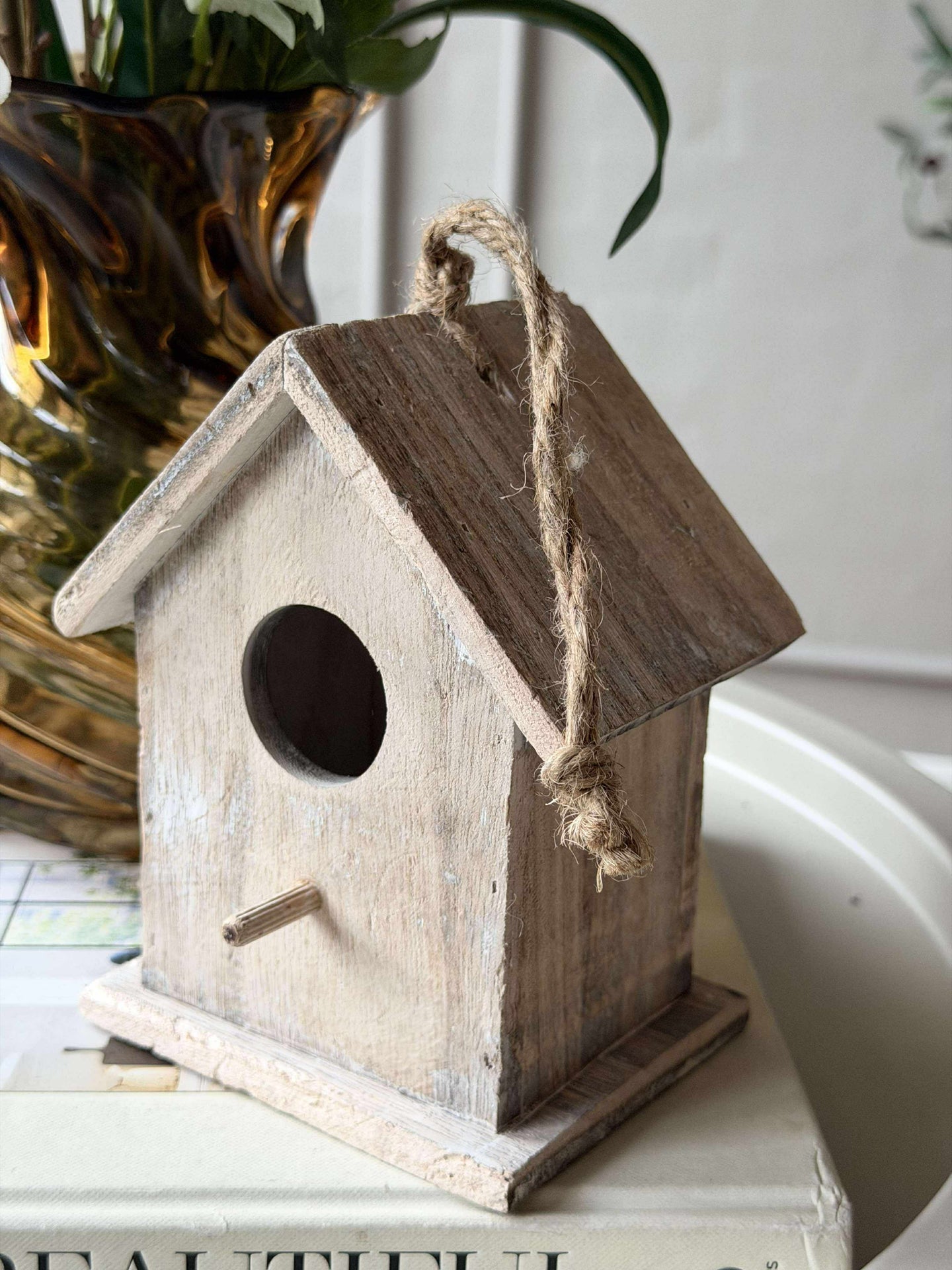 Vogelhaus aus Holz - Hellgrau