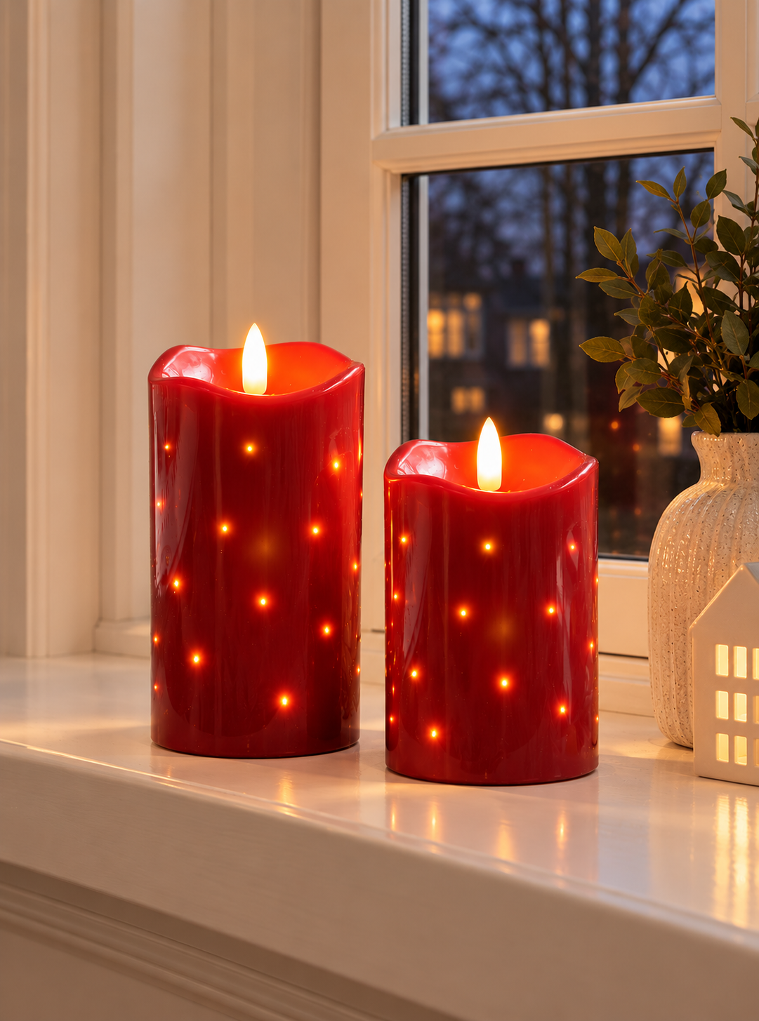 LED-Blockkerze JUL TWINKLE - 12,5 cm