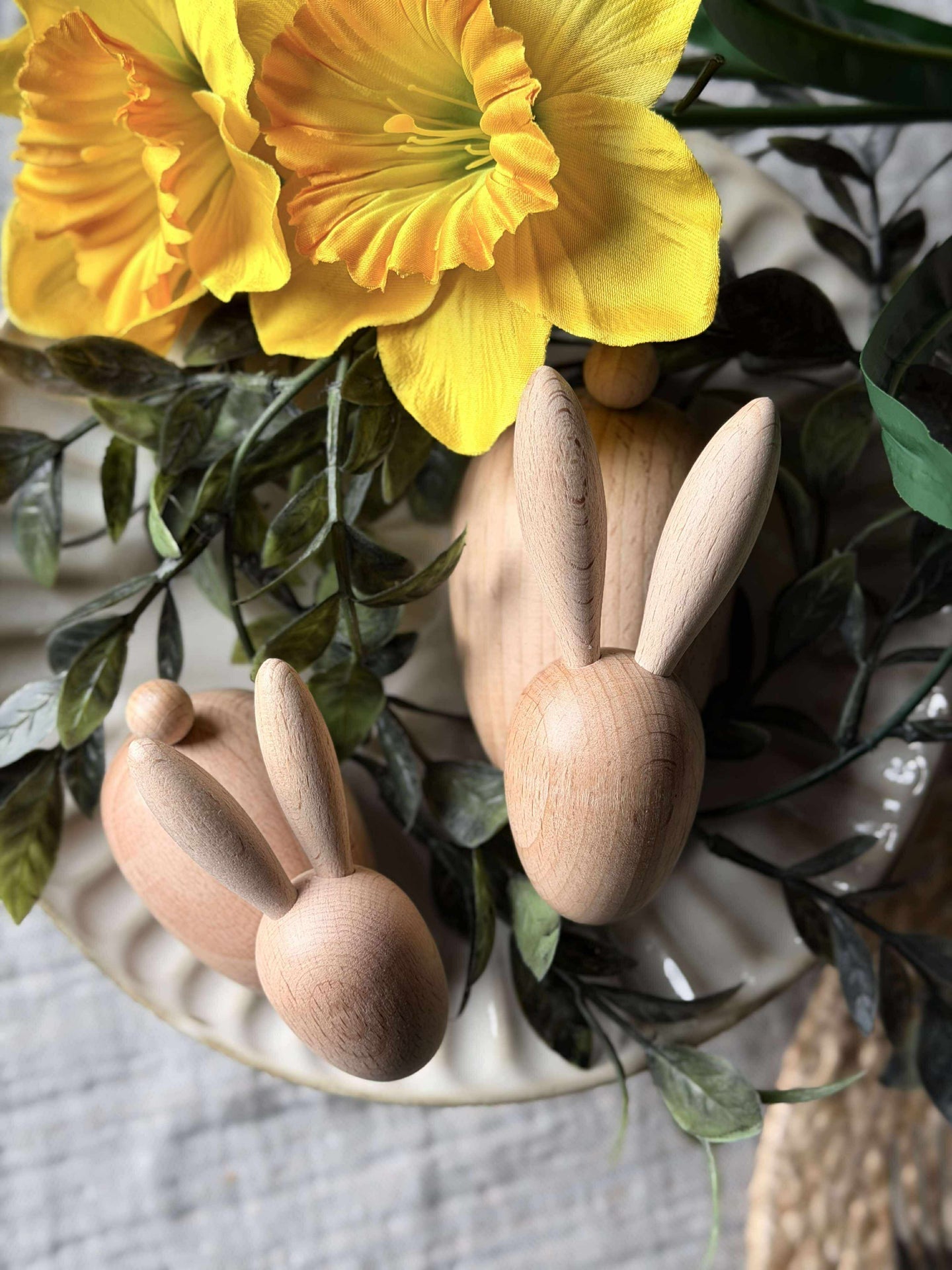 Liegender Hase - Natur Klein