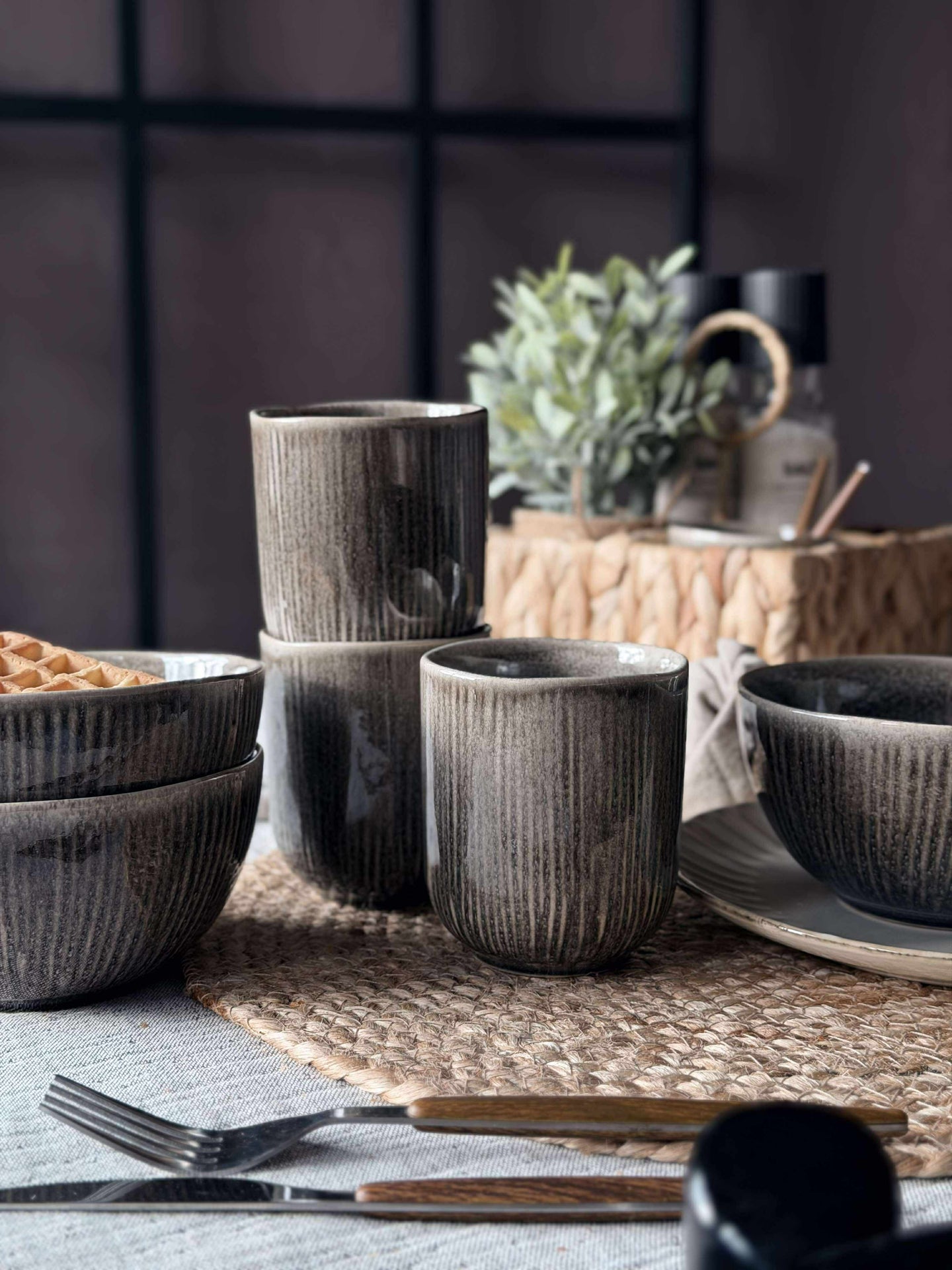 Becher Lydia Keramik - Set mit 4 Stück