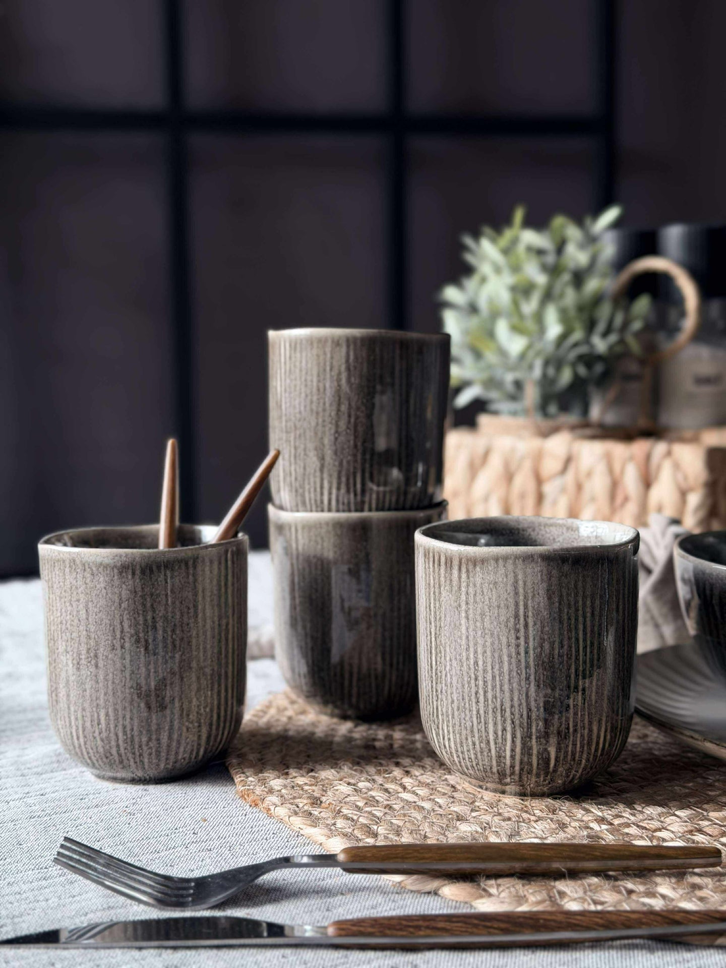 Becher Lydia Keramik - Set mit 4 Stück
