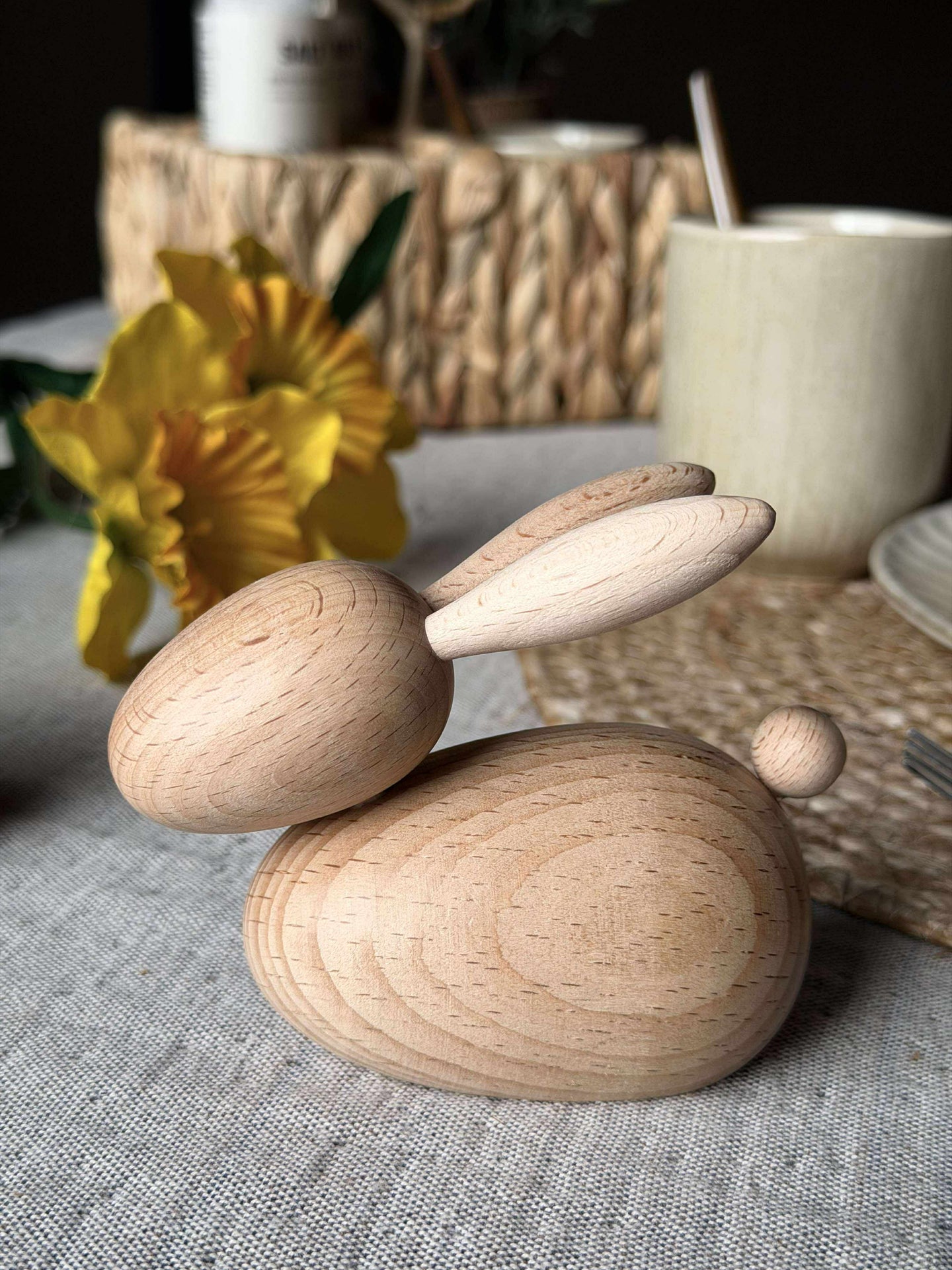 Liegendes Kaninchen - Natur Groß