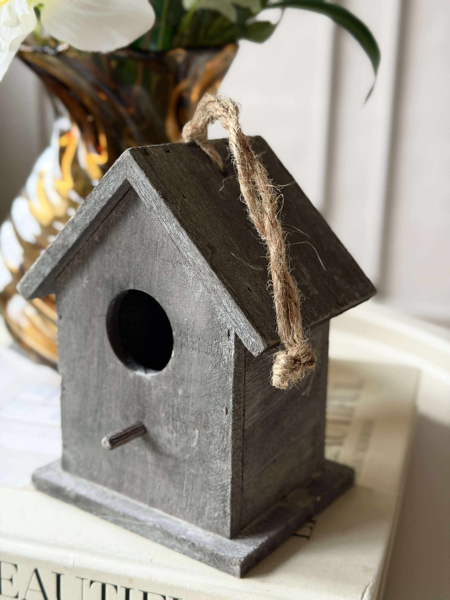 Vogelhaus aus Holz - Grau