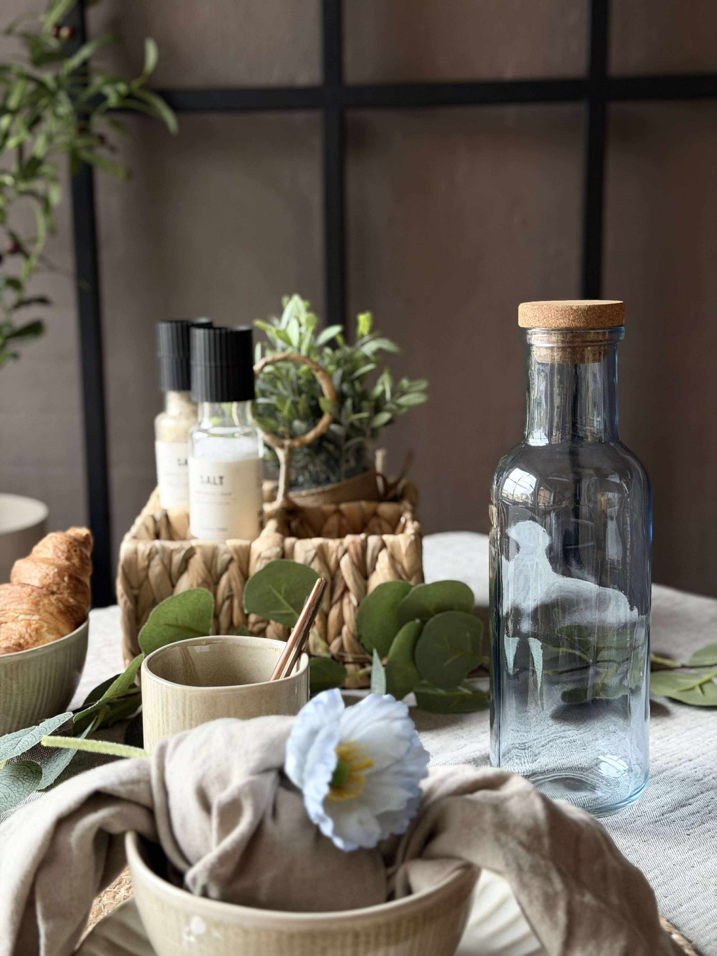 Wasserflasche mit Korkverschluss – Blue 1 l