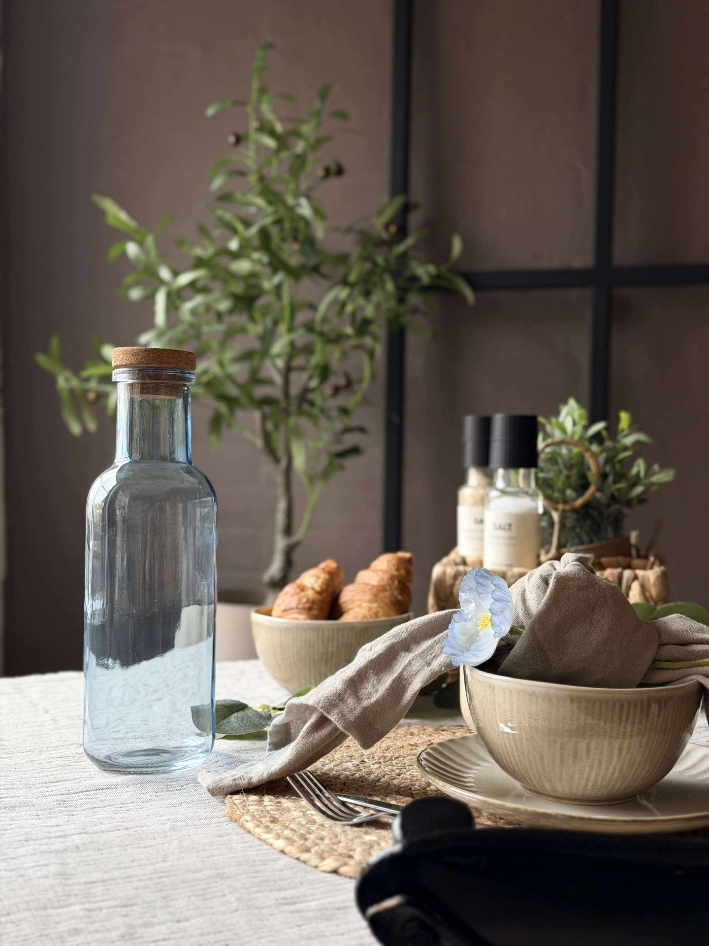 Wasserflasche mit Korkverschluss – Blue 1 l