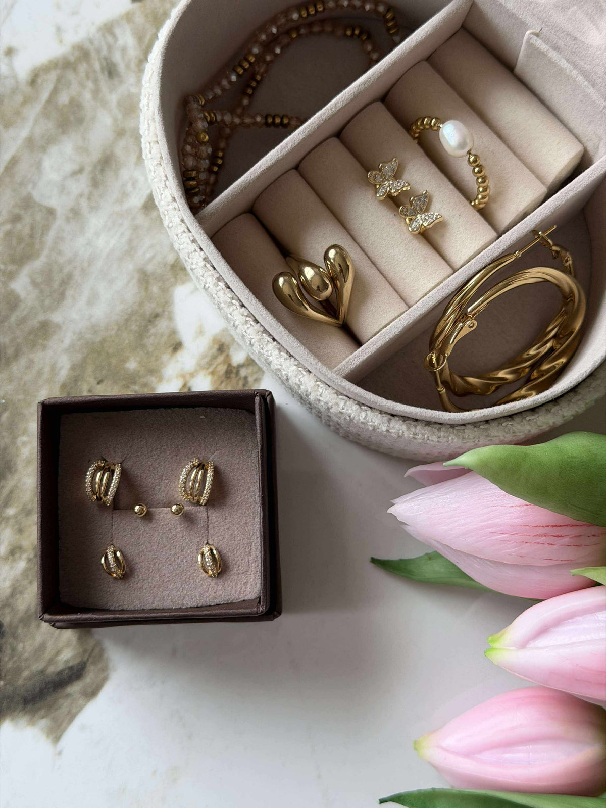 Mix-Box mit 6 Ohrringen - Monique 18k vergoldet