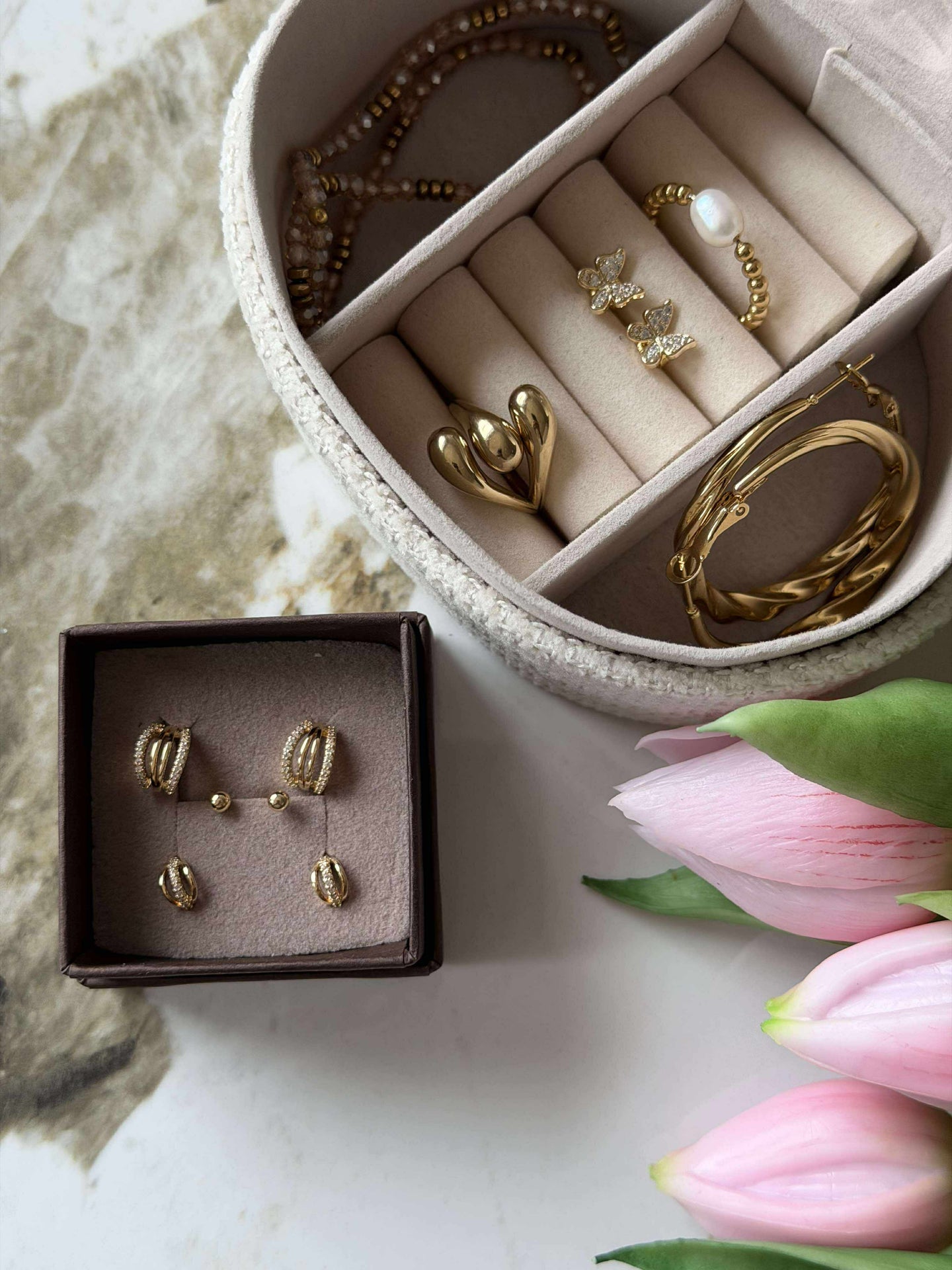 Mix-Box mit 6 Ohrringen - Monique 18k vergoldet