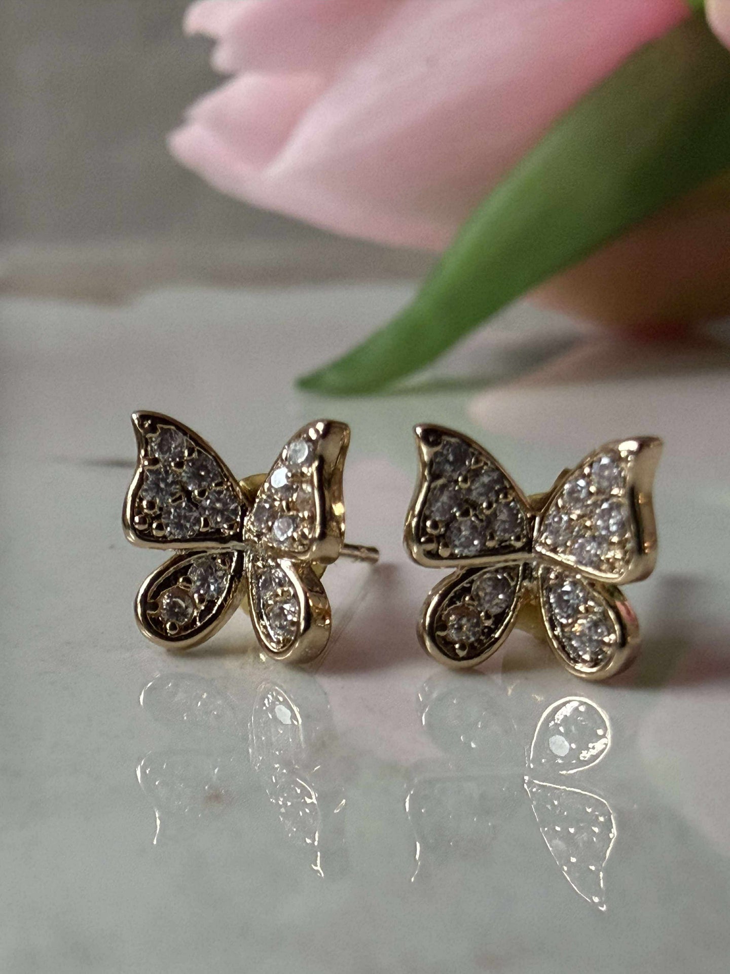 Ohrstecker Schmetterling Niki - vergoldet