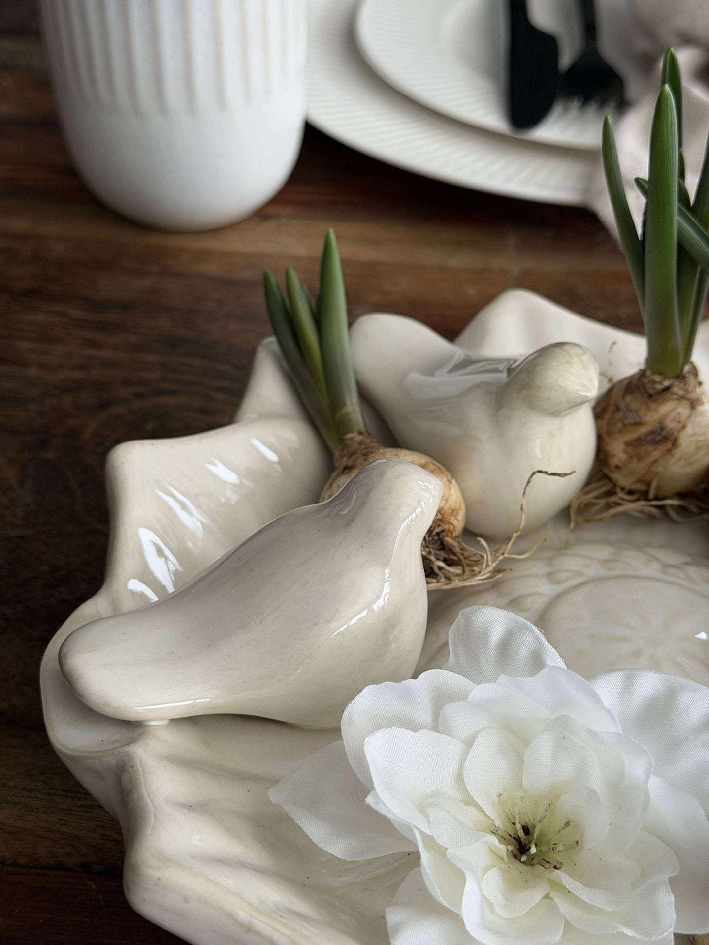 Schale mit Vögeln – White
