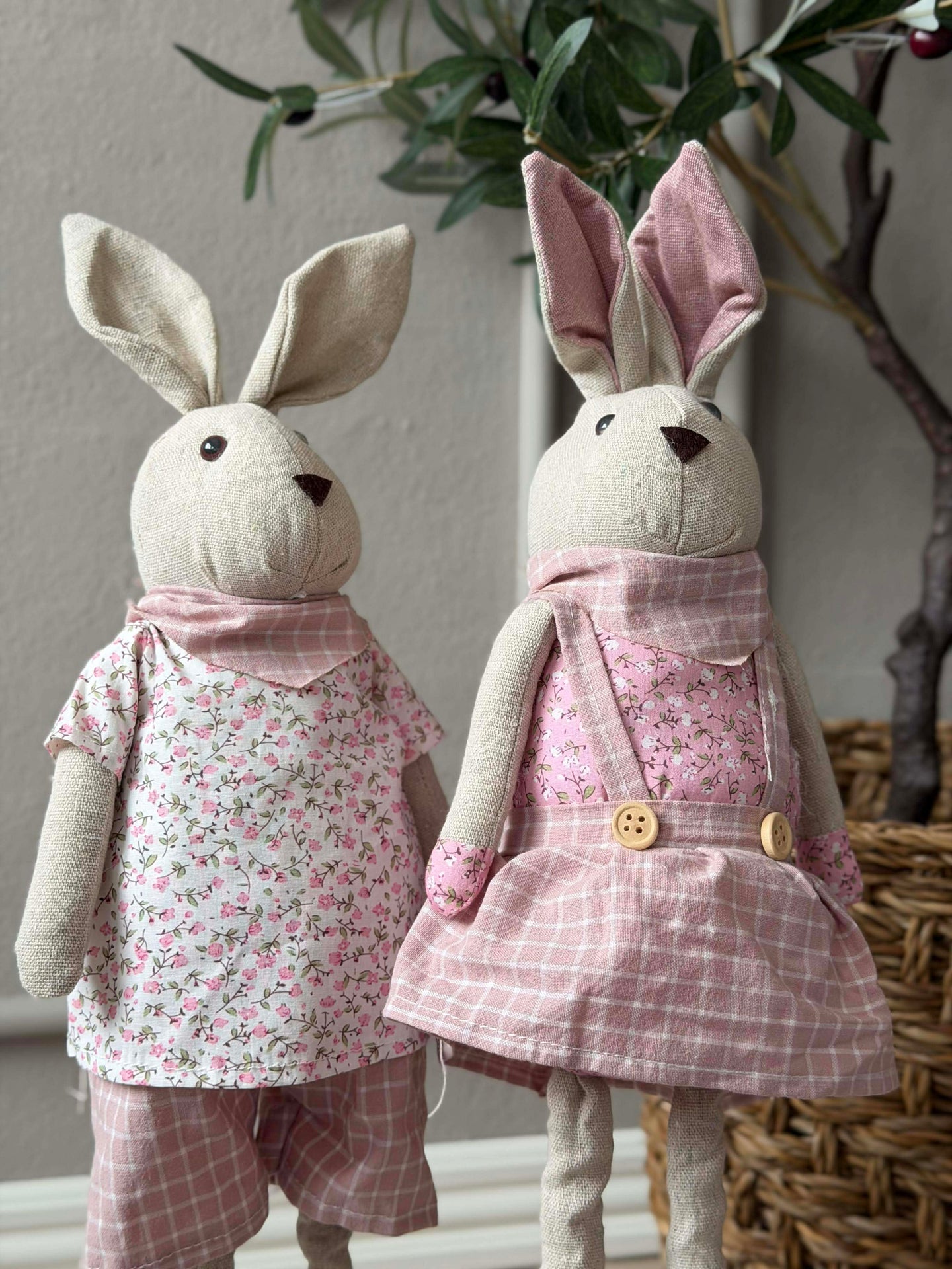 Deko-Hase mit Teleskopbeinen 58 cm - MIX