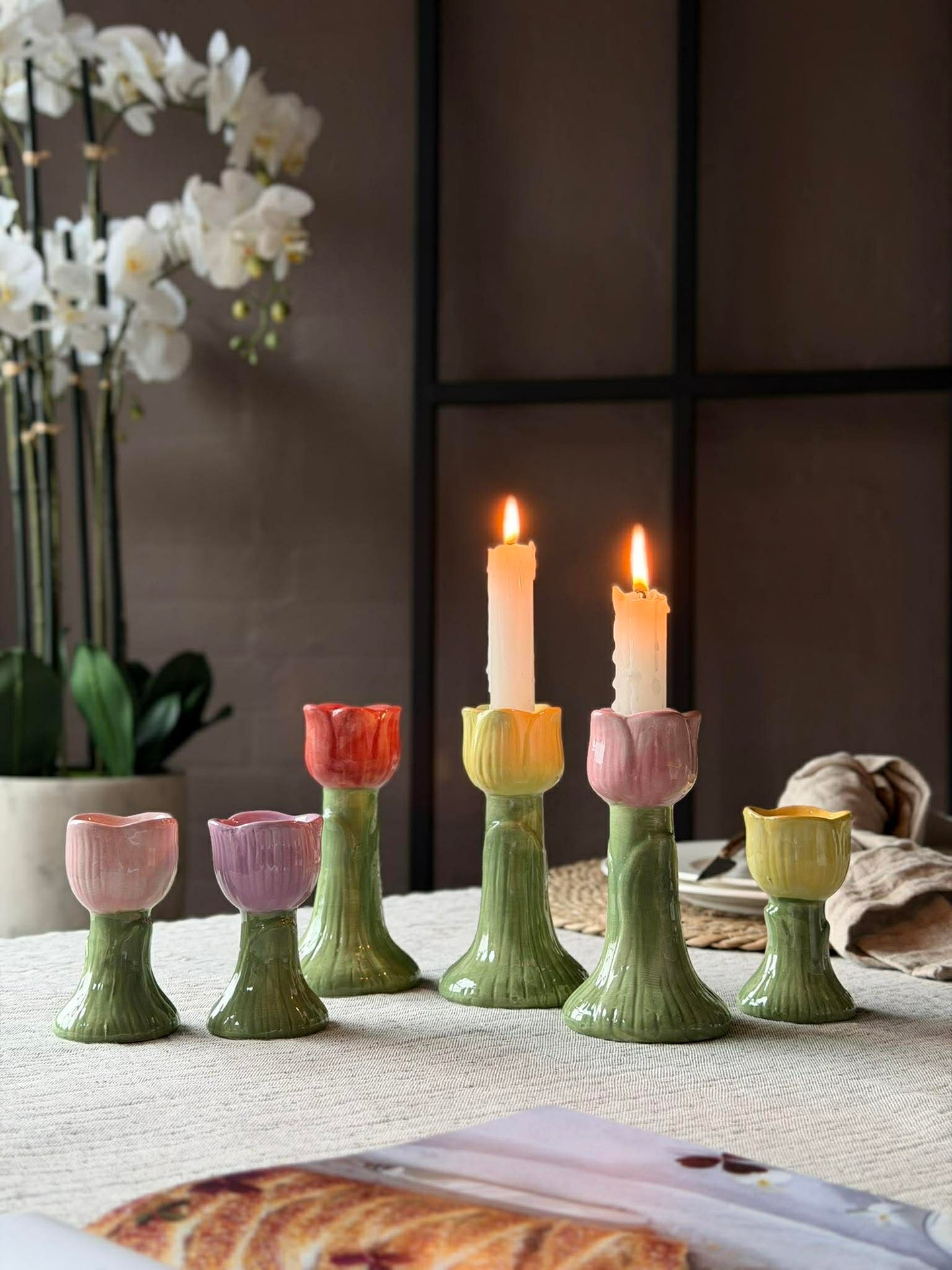 Kerzenhalter Tulpe 9 cm - Mehrere Farben