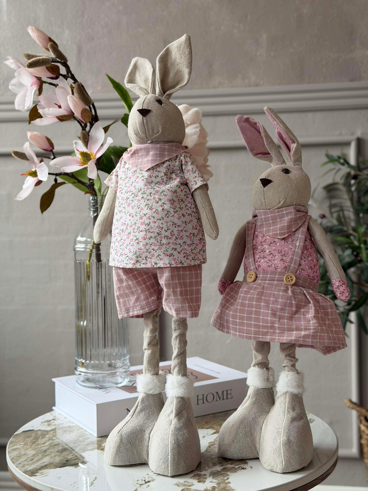 Deko-Hase mit Teleskopbeinen 58 cm - MIX