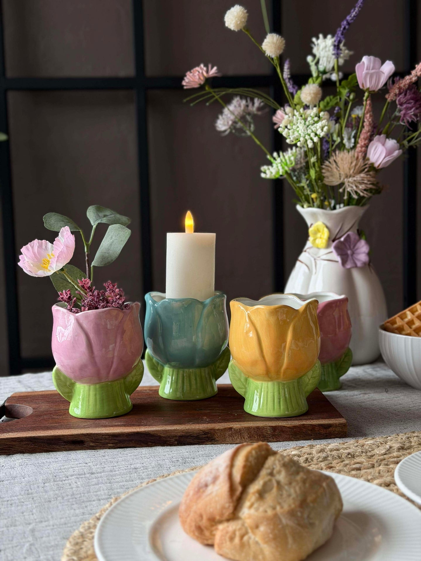 Übertopf Tulpe - mehrere Farben