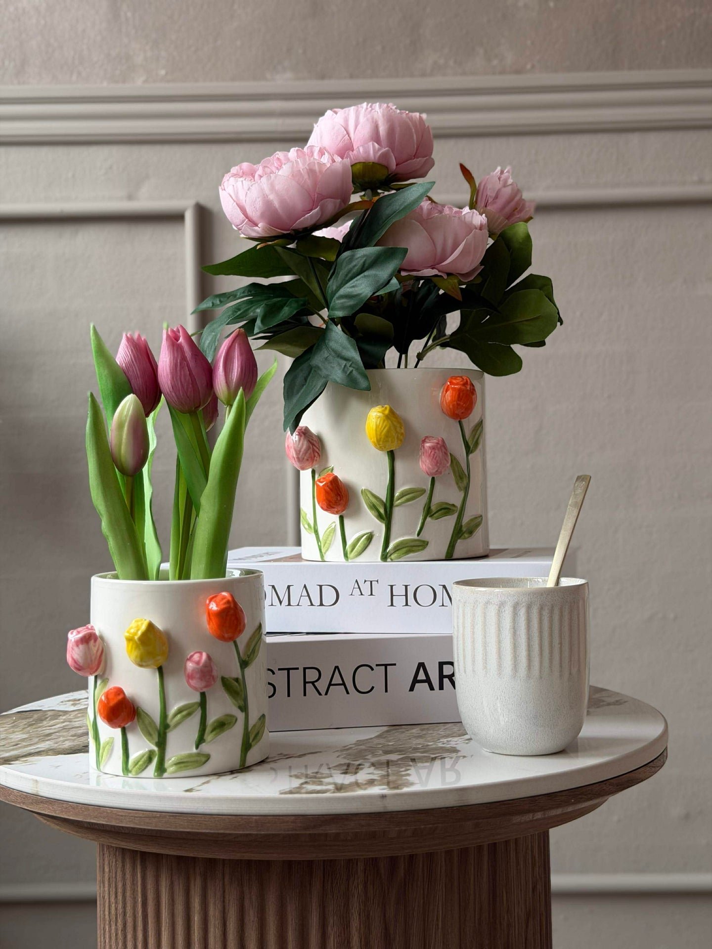 Übertopf mit Tulpen - mehrere Größen