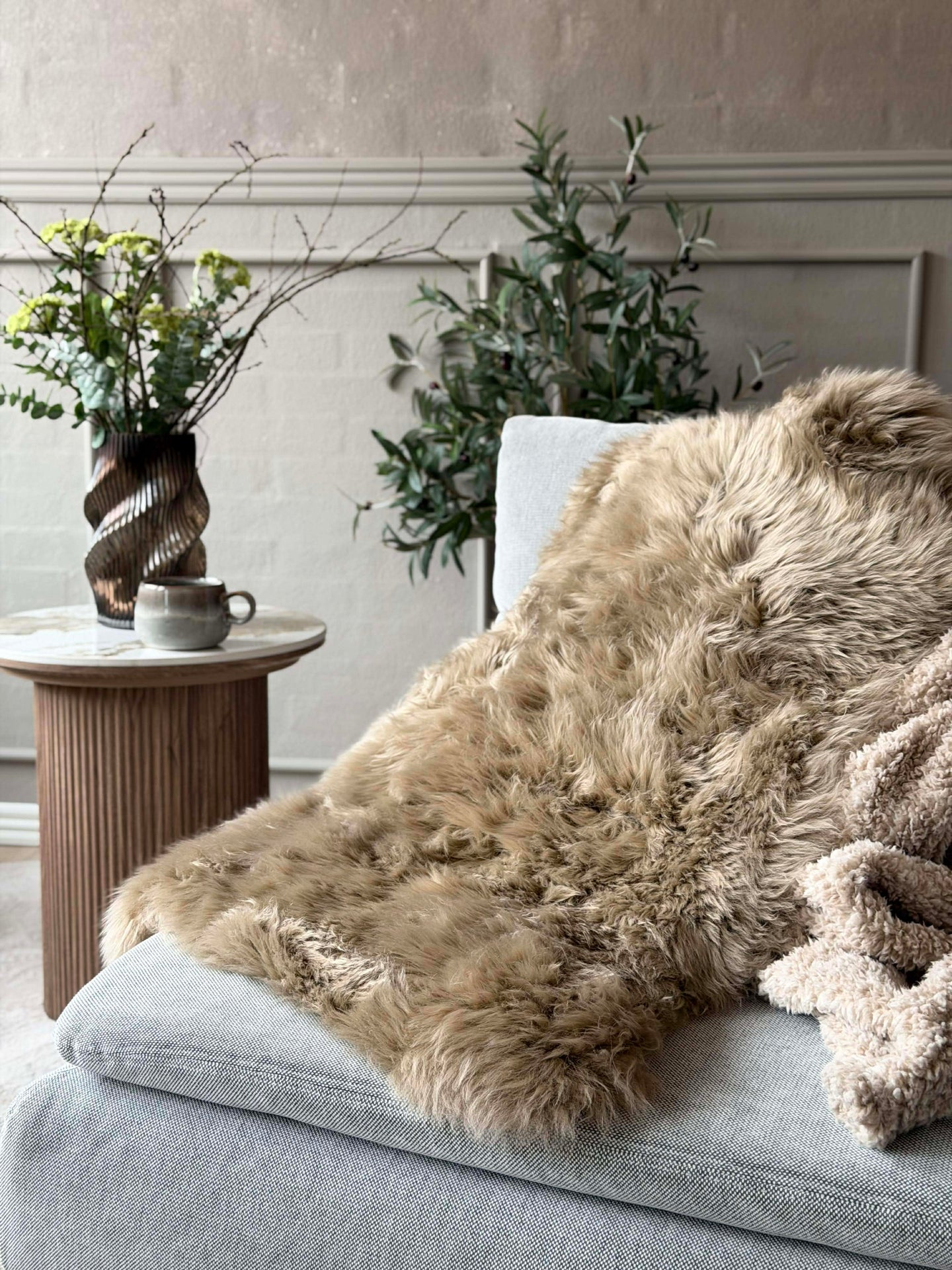 Lammfell Taupe - 85x55 cm