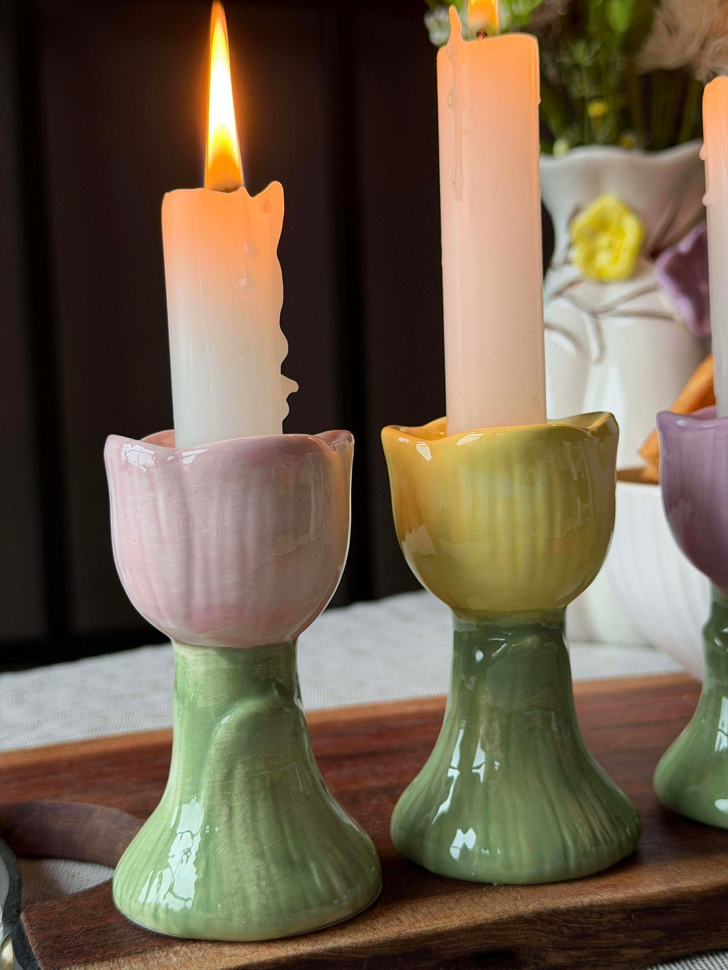 Kerzenhalter Tulpe 9 cm - Mehrere Farben